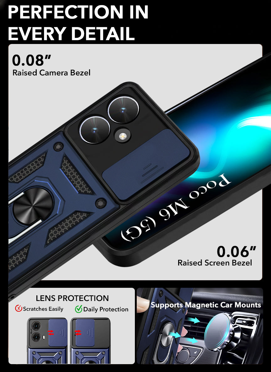 For Poco M6 5G Back Cover Case (Hybrid Dual Armor Polycarbonate)