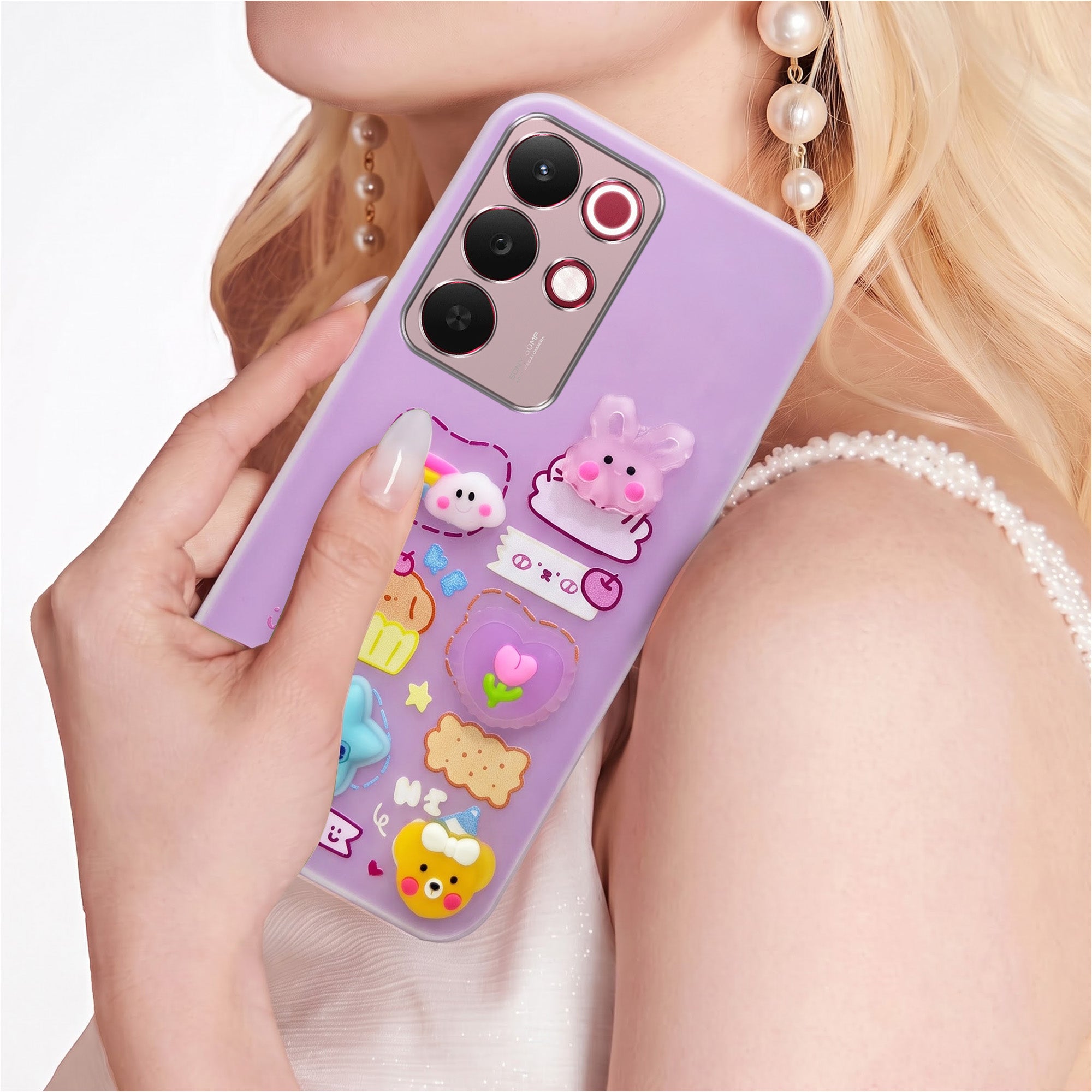 For Realme 15X Back Cover Case (3D Cute Cartoons | Hard Back Side Soft | Matte Premium Finish | HD Printing)