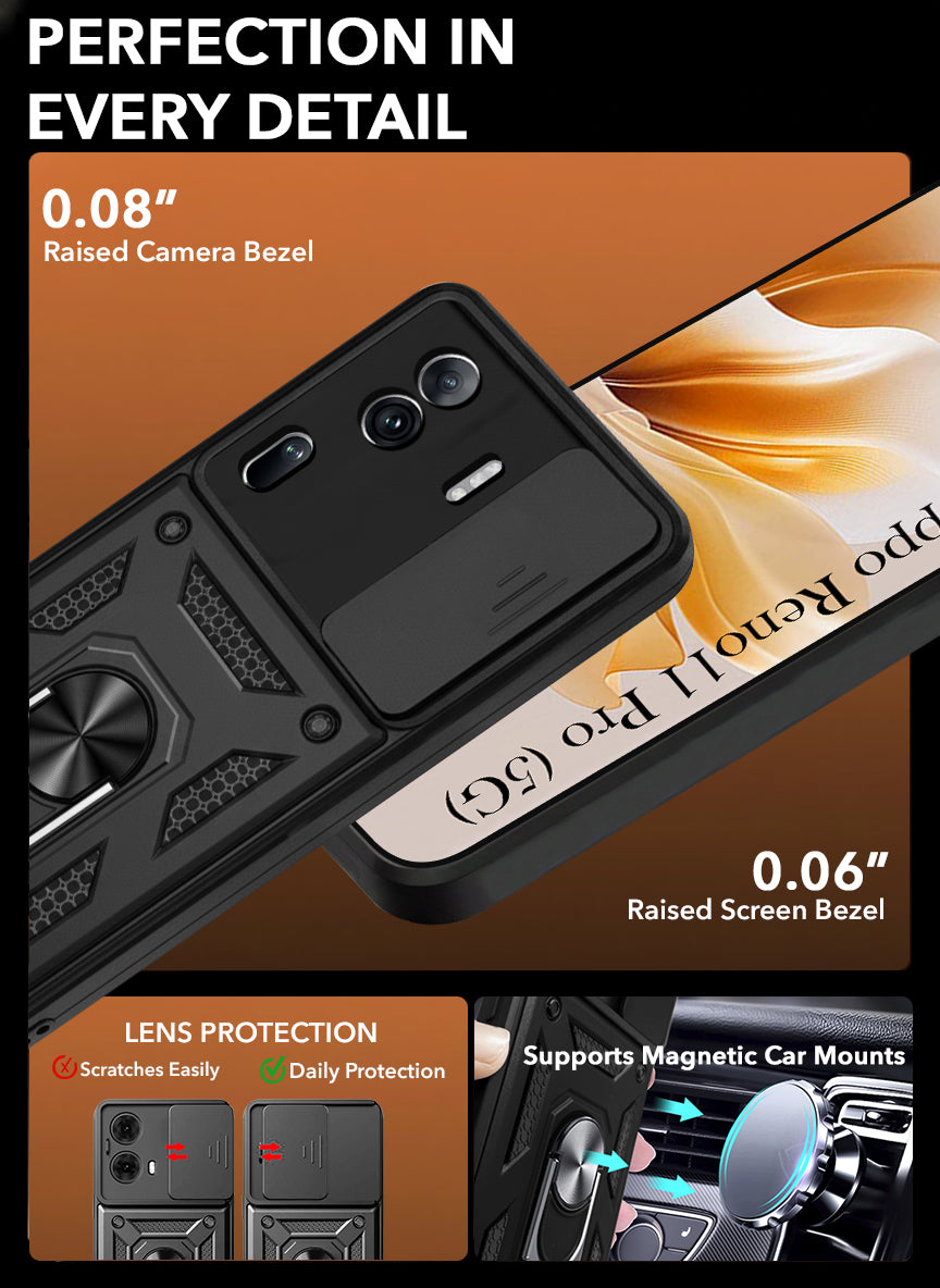 For Oppo Reno11 Pro 5G Back Cover Case(Hybrid Dual Armor Polycarbonate)
