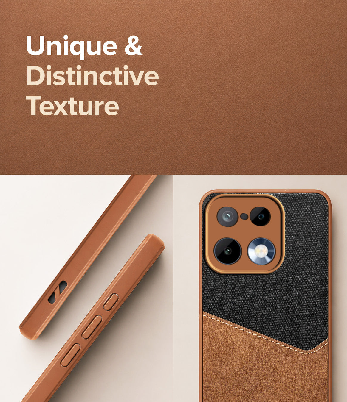 For Realme 16 Pro Back Cover Case (Dual PU Leather Stitch | Professional Minimalist | Soft and Flexible)