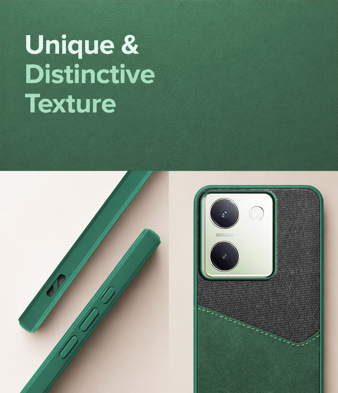 For Vivo Y300 Plus Back Cover Case (Dual PU Leather Stitch | Professional Minimalist | Soft and Flexible)