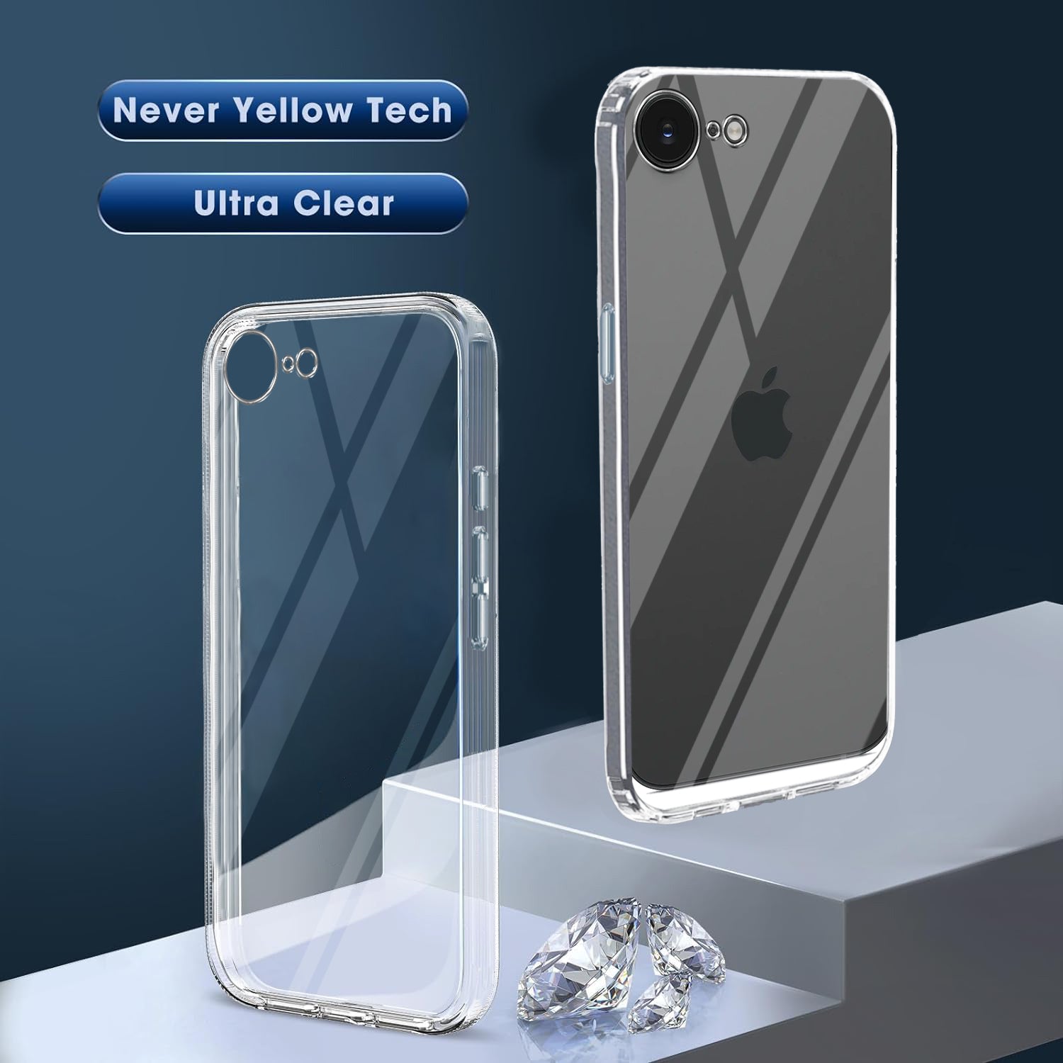 For Apple iPhone 16e | iPhone 17e Back Cover (Silicone Clear Shockproof Case with Camera Protection | Soft and Flexible | Transparent)