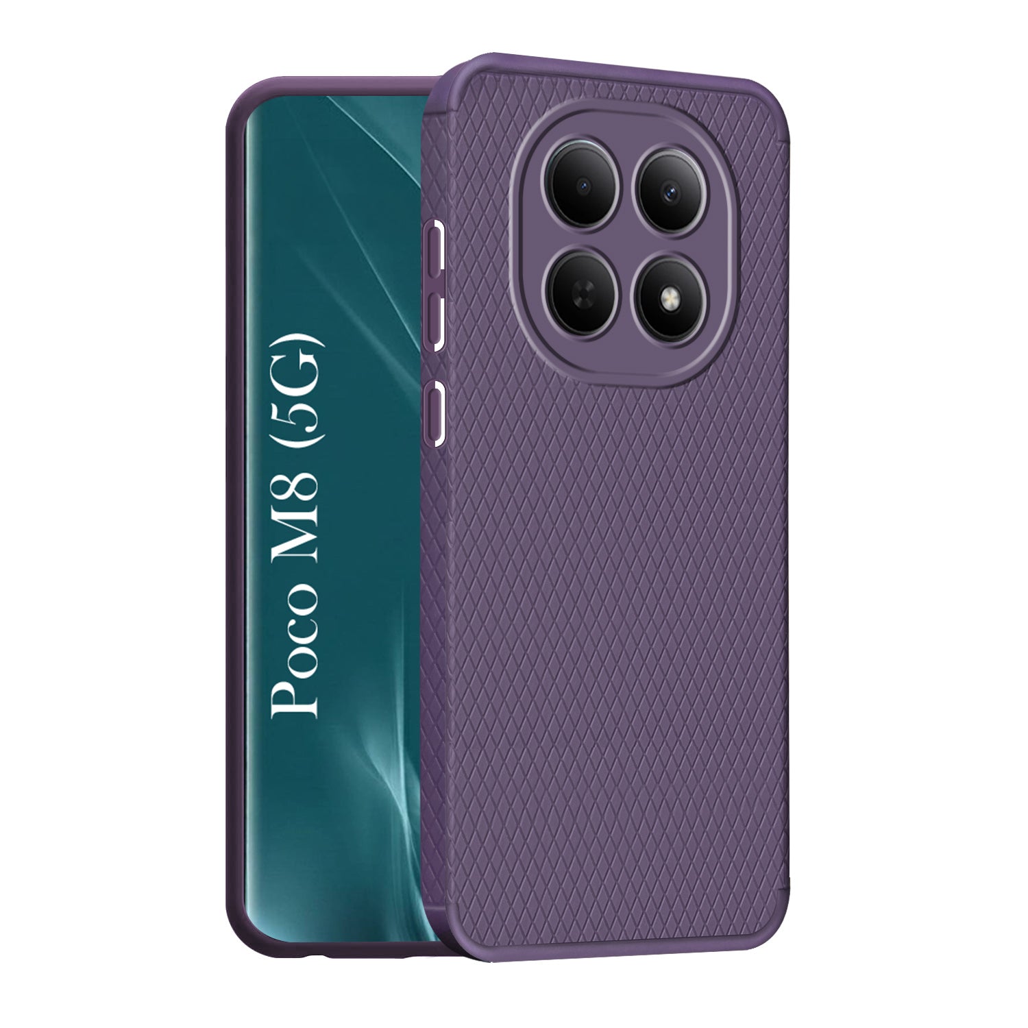 For Poco M8 5G Back Cover Case Liquid Silicone (Camera Protection | Side Grip Texture | Soft and Flexible)