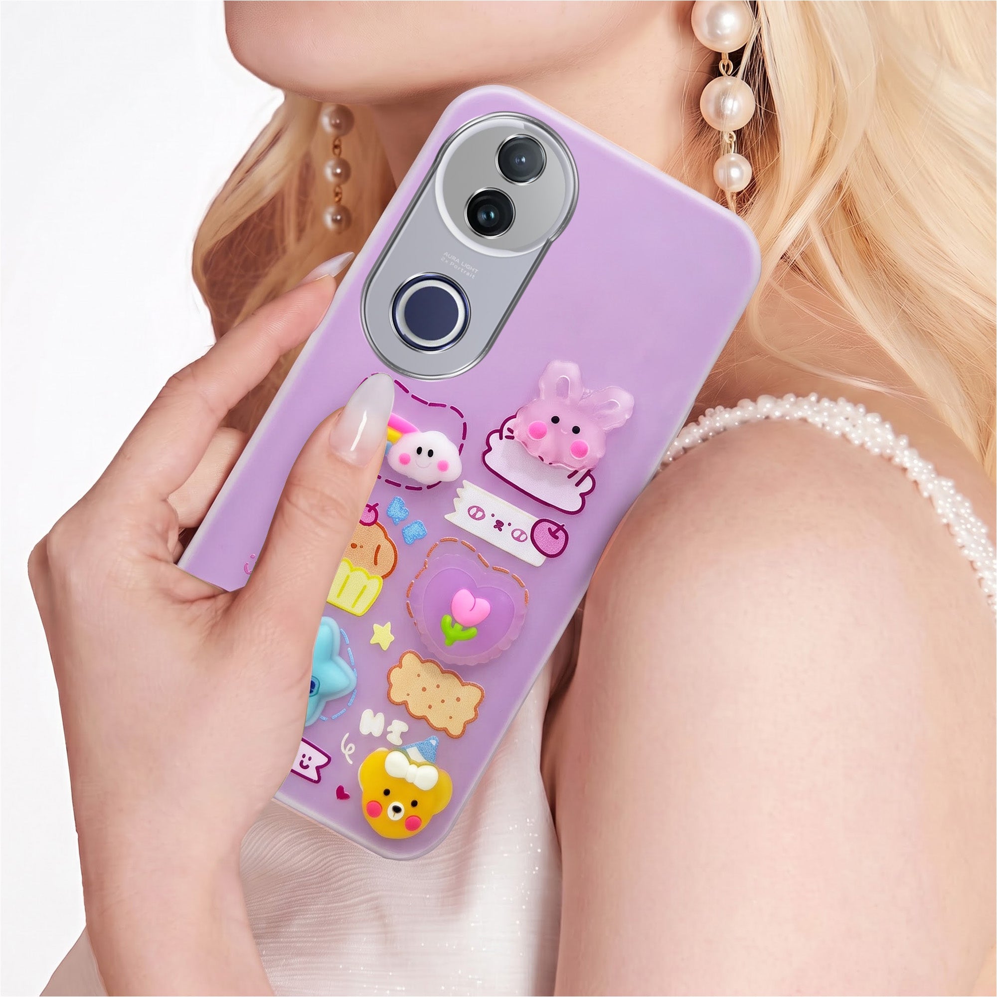 For Vivo T4R Back Cover Case (3D Cute Cartoons | Hard Back Side Soft | Matte Premium Finish | HD Printing)