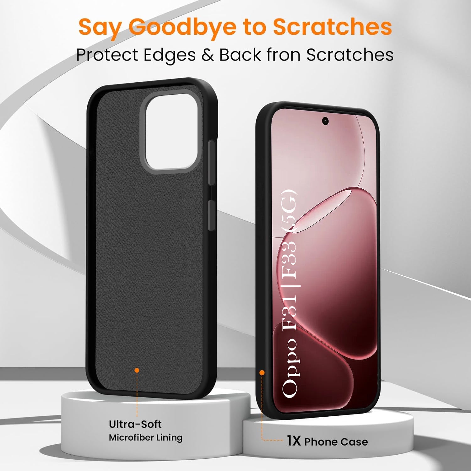 For Oppo F31 5G | Oppo F33 5G Back Cover Case (Textured Grip Design | Micro-Fiber Cloth Inside | Slim and Light Weight | Soft Touch and Feel)