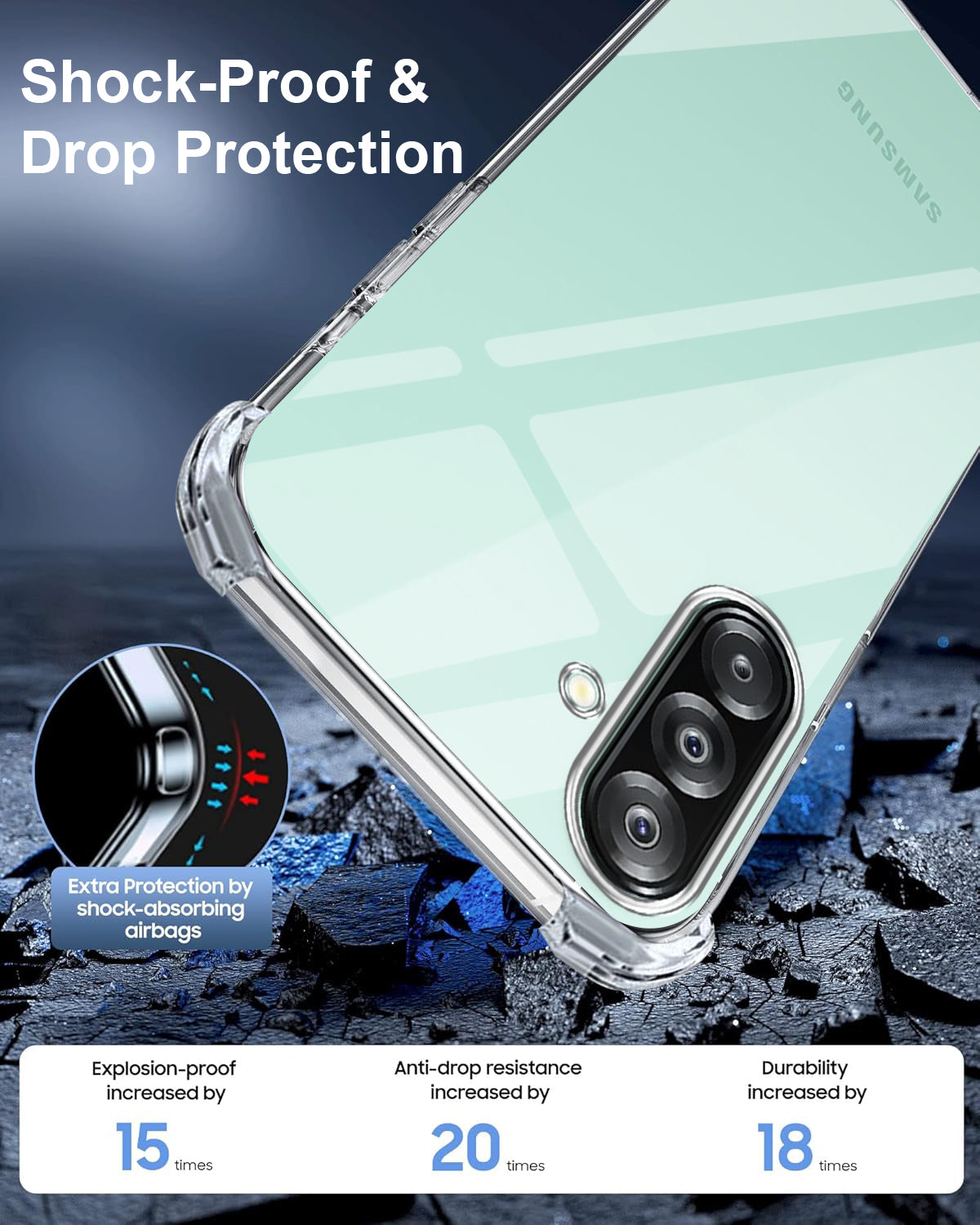 For Samsung Galaxy A26 5G Back Cover Shockproof Crystal-Clear (Drop & Camera Protection | Hard Polycarbonate)