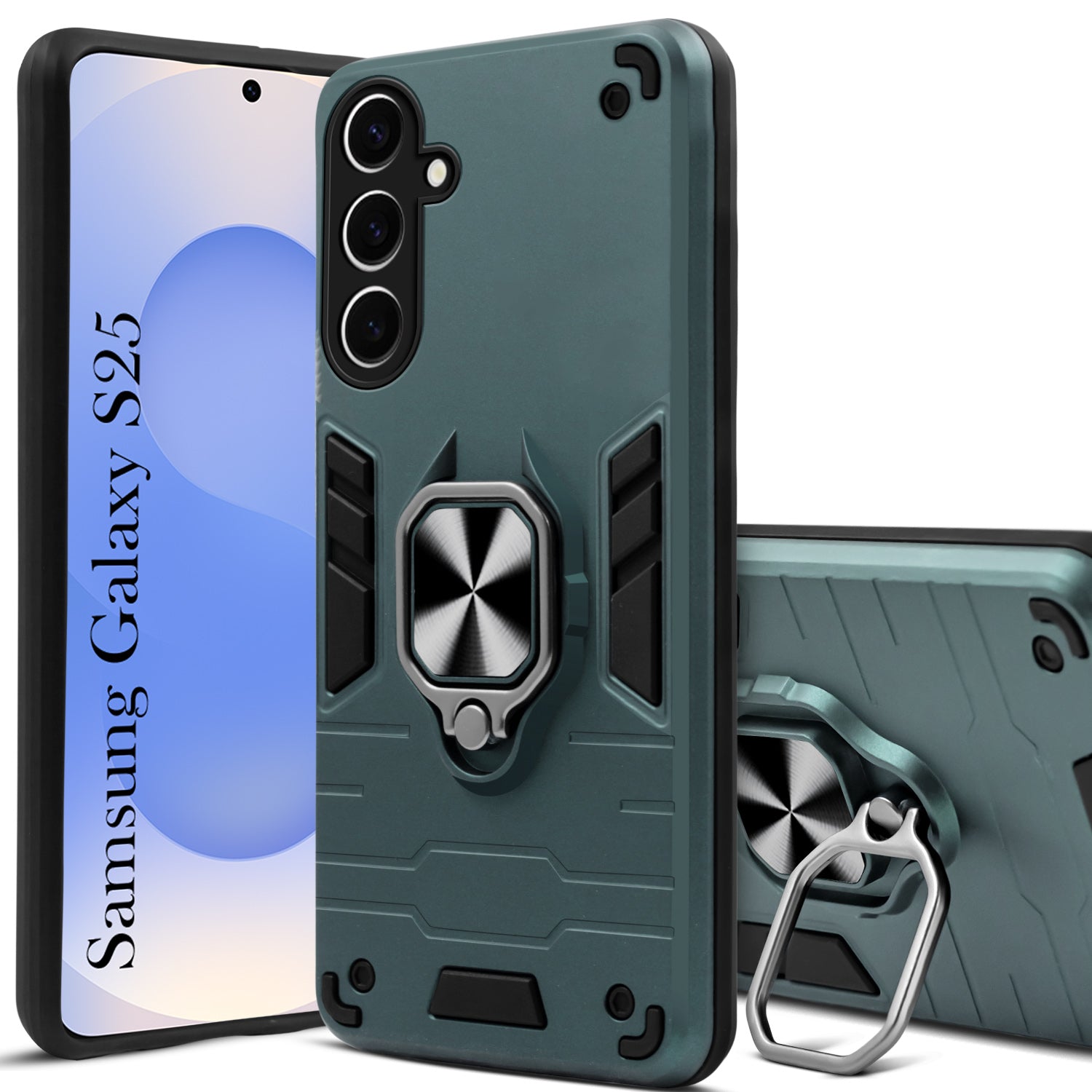 For Samsung Galaxy S25 Back Cover Case (Shockproof Polycarbonate Dual Layer Hybrid Armor)
