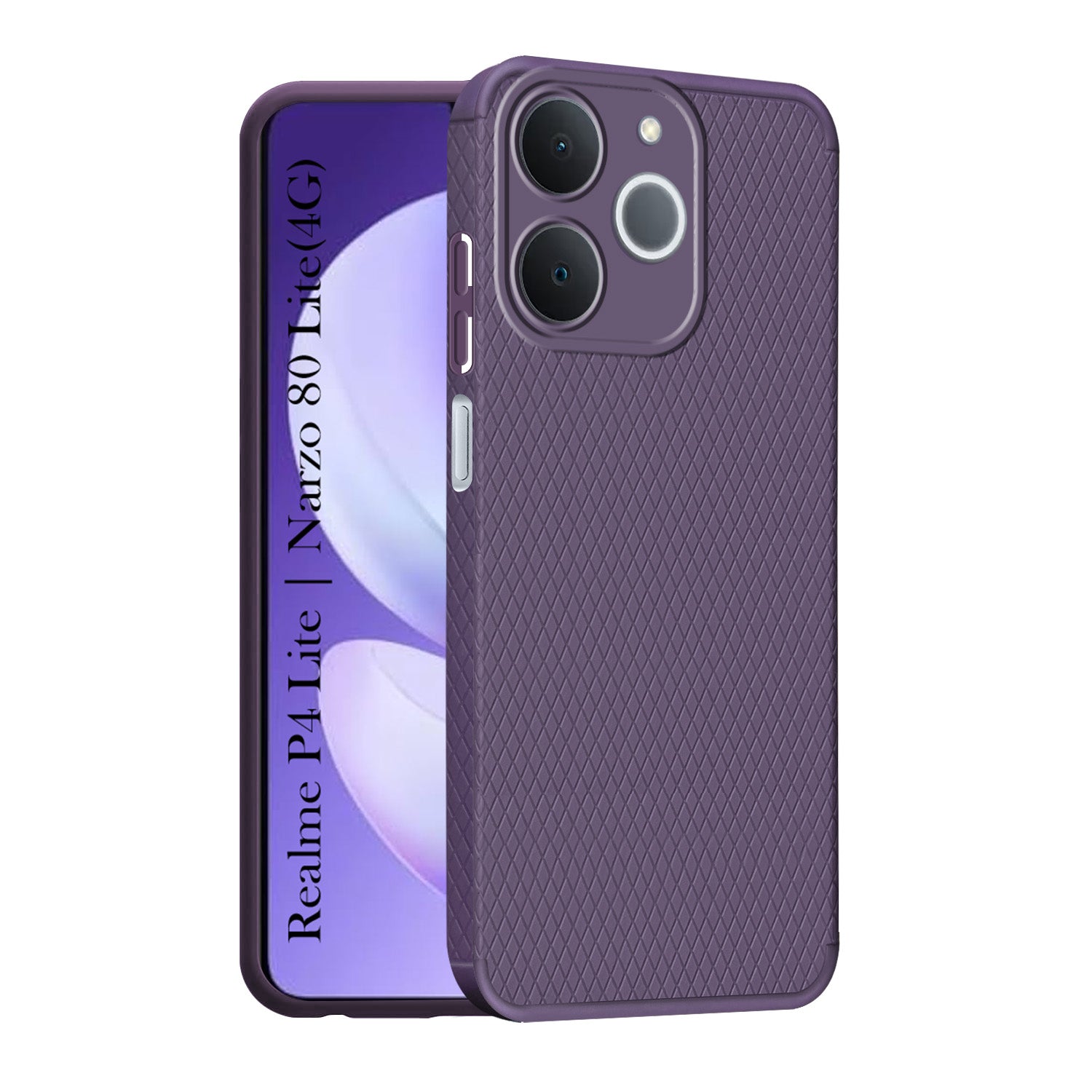 For Realme P4 Lite | Realme Narzo 80 Lite 4G Back Cover Case Liquid Silicone (Camera Protection | Side Grip Texture | Soft and Flexible)