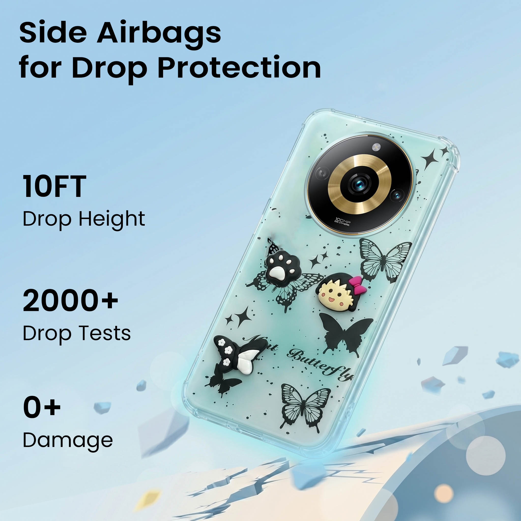 For Realme Narzo 60 Pro Back Cover Case (3D Cute Cartoons | Hard Back Side Soft | Matte Premium Finish | HD Printing)
