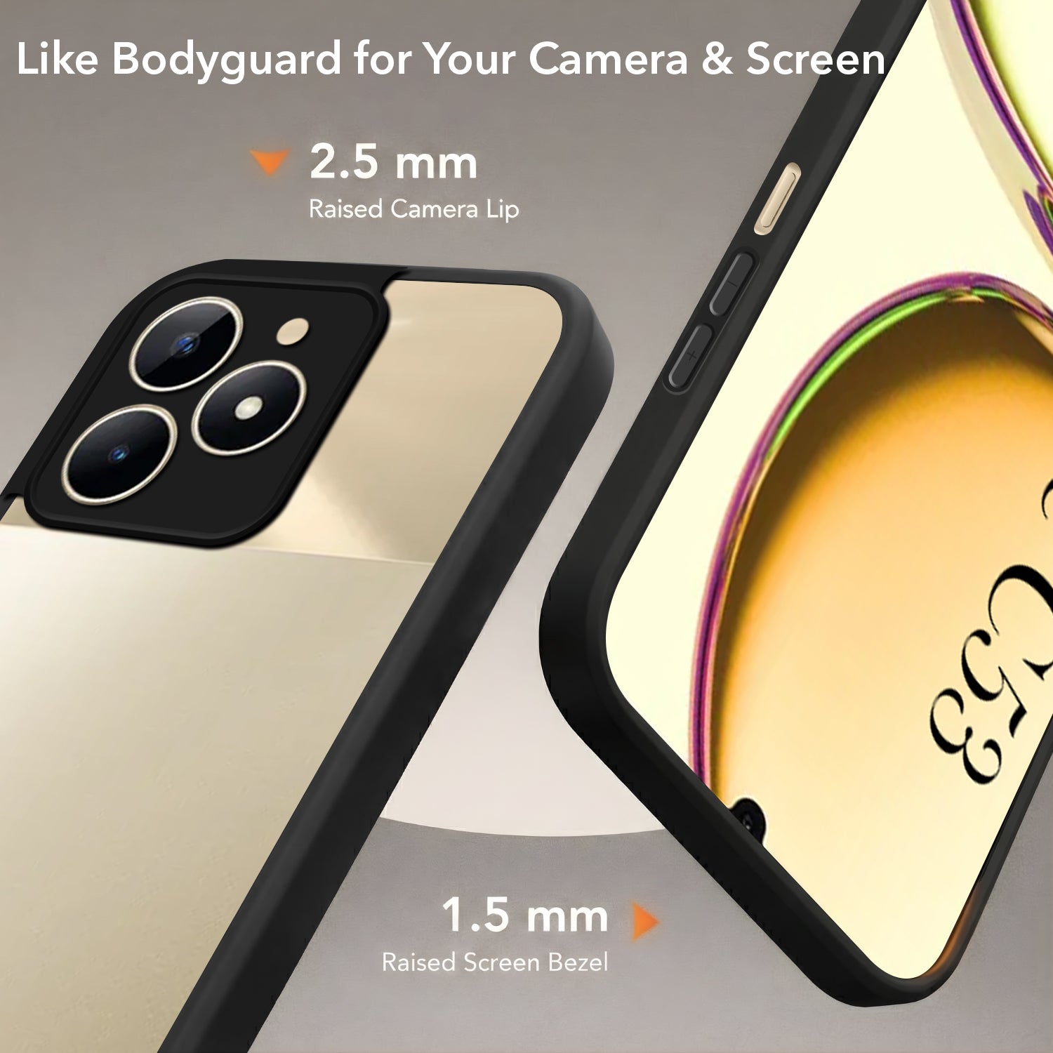 For Realme C53 Back Cover Case (Built-in Stand | Lifetime Anti Yellow | Kickstand Shockproof | Camera Protection | MagSafe Compatible)