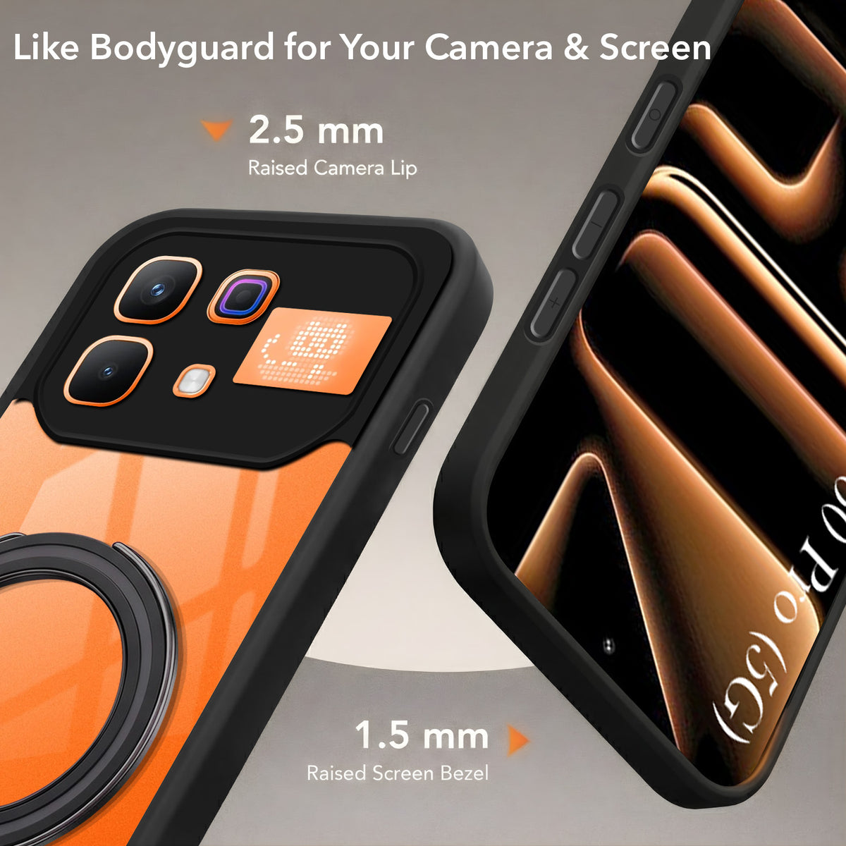For Infinix Note 60 Pro 5G Back Cover Case (Kick Stand Ring Holder | Life time Anti Yellow | Camera Protection)