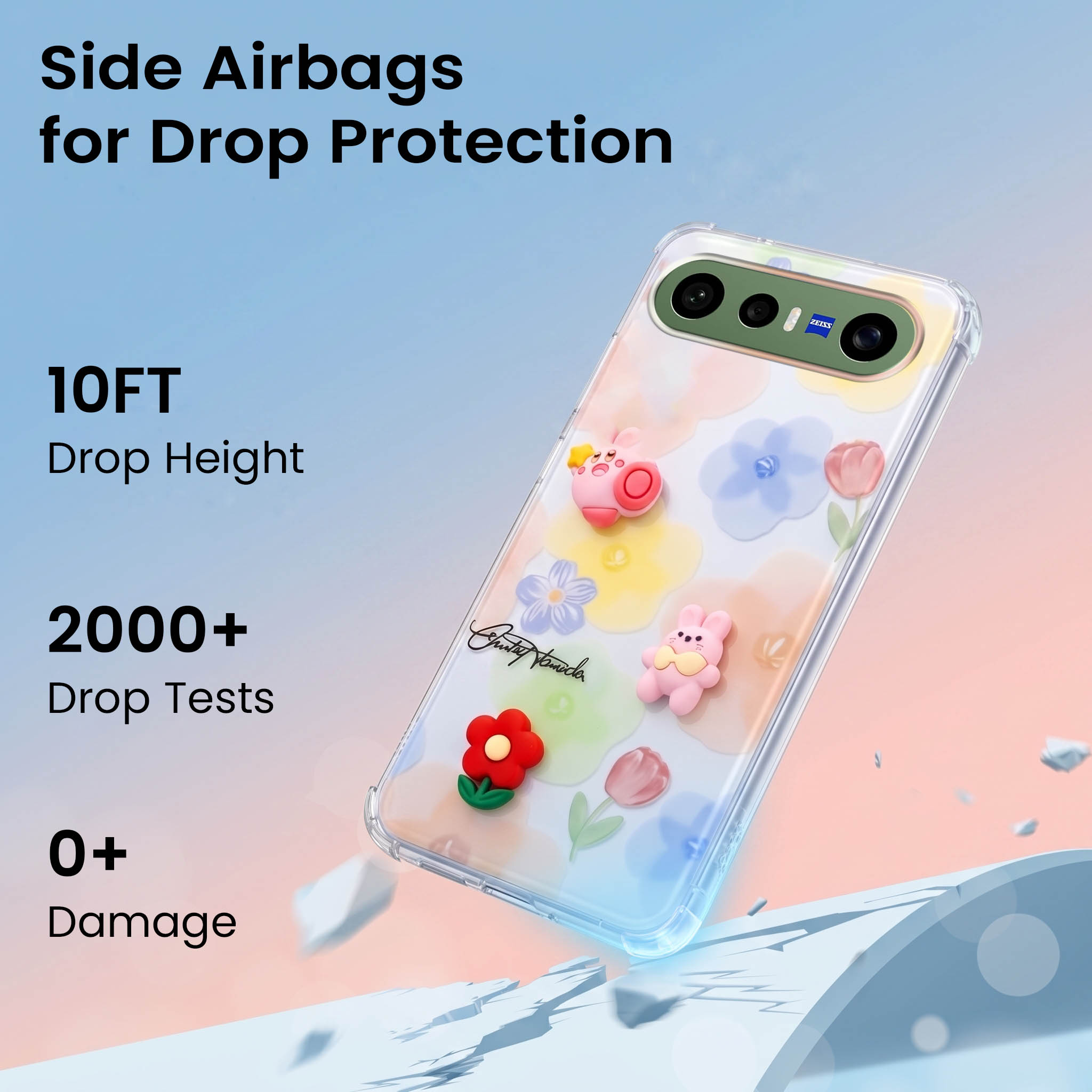 For Vivo X300 FE Back Cover Case (3D Cute Cartoons | Hard Back Side Soft | Matte Premium Finish | HD Printing)