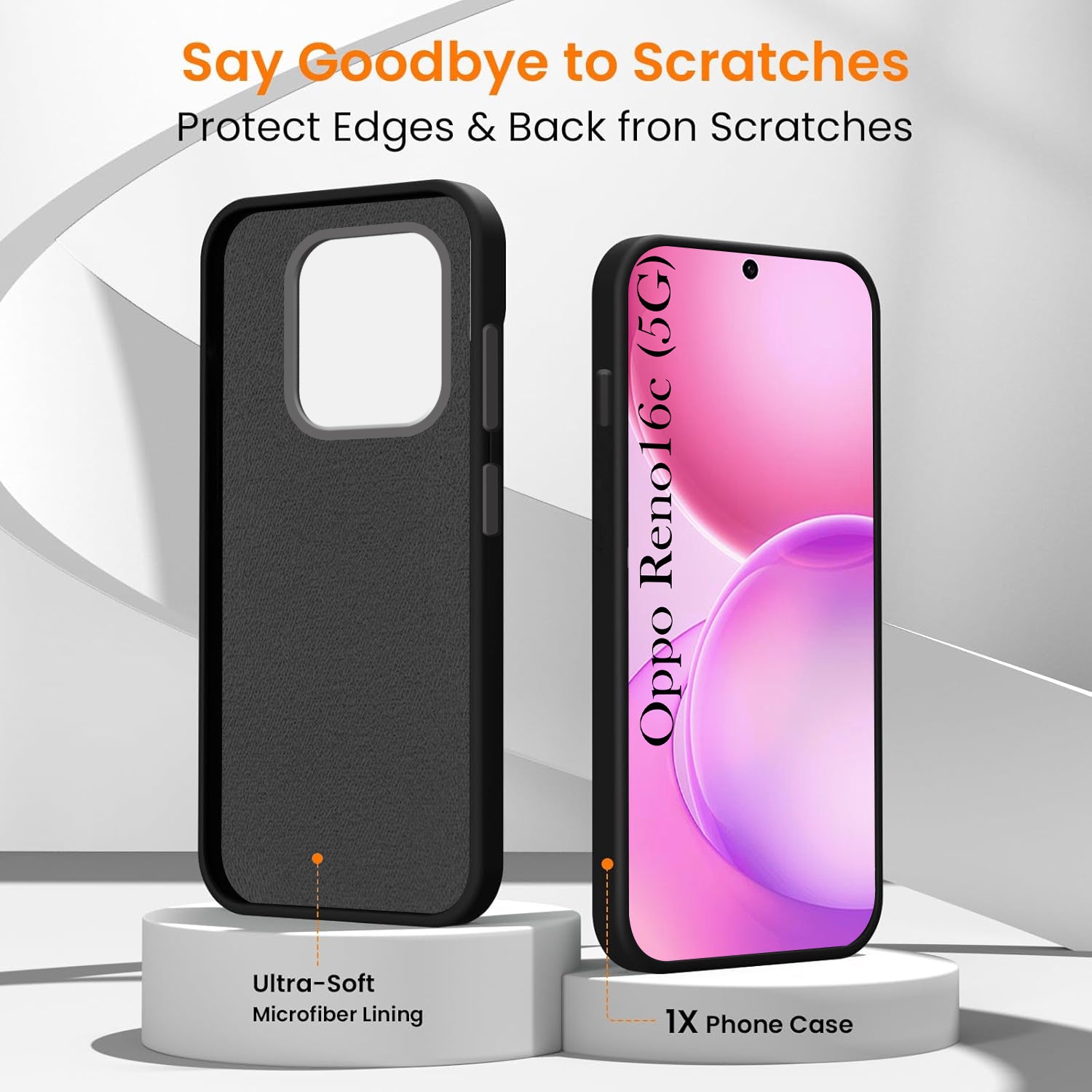 For Oppo Reno 16C 5G Back Cover Case Rubberised (Textured Grip Design | Micro-Fiber Cloth Inside | Slim and Light Weight | Soft Touch and Feel)