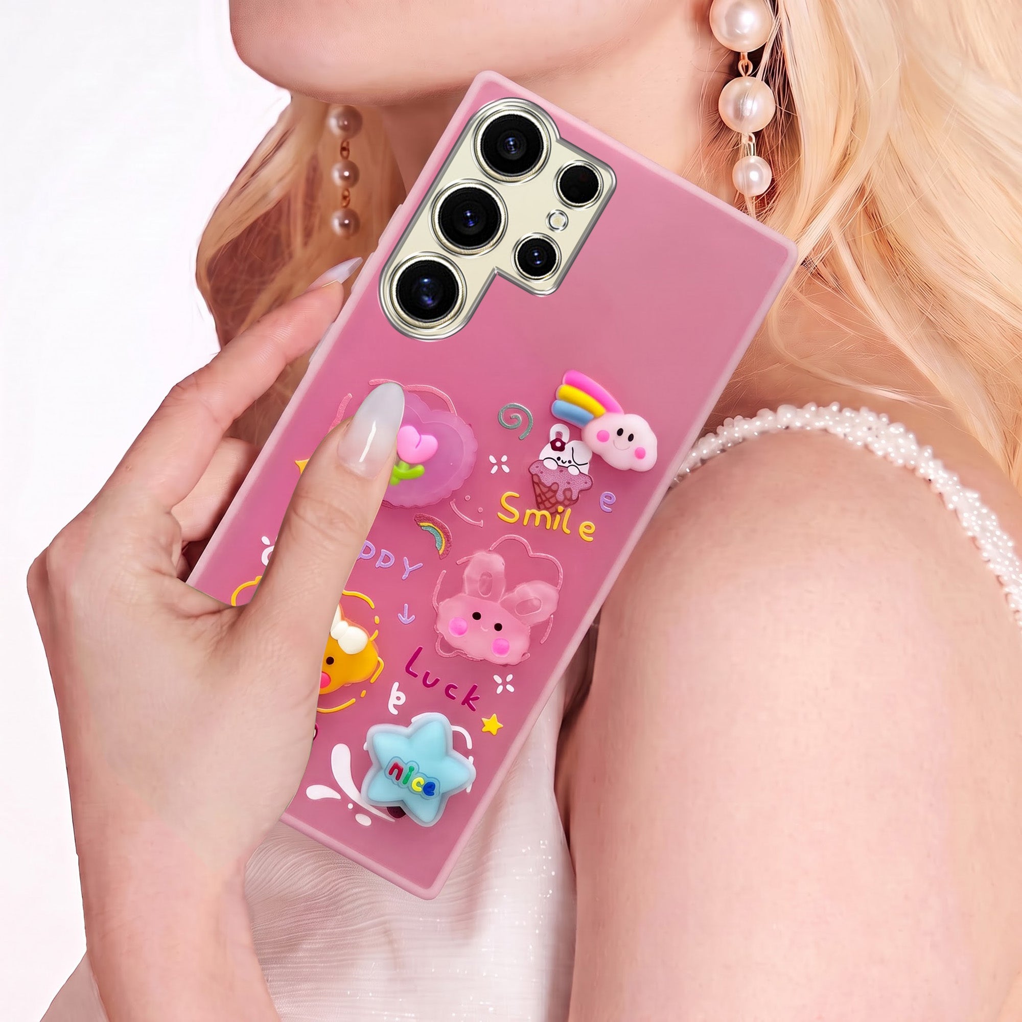 For Samsung Galaxy S24 Ultra Back Cover Case (3D Cute Cartoons | Hard Back Side Soft | Matte Premium Finish | HD Printing)