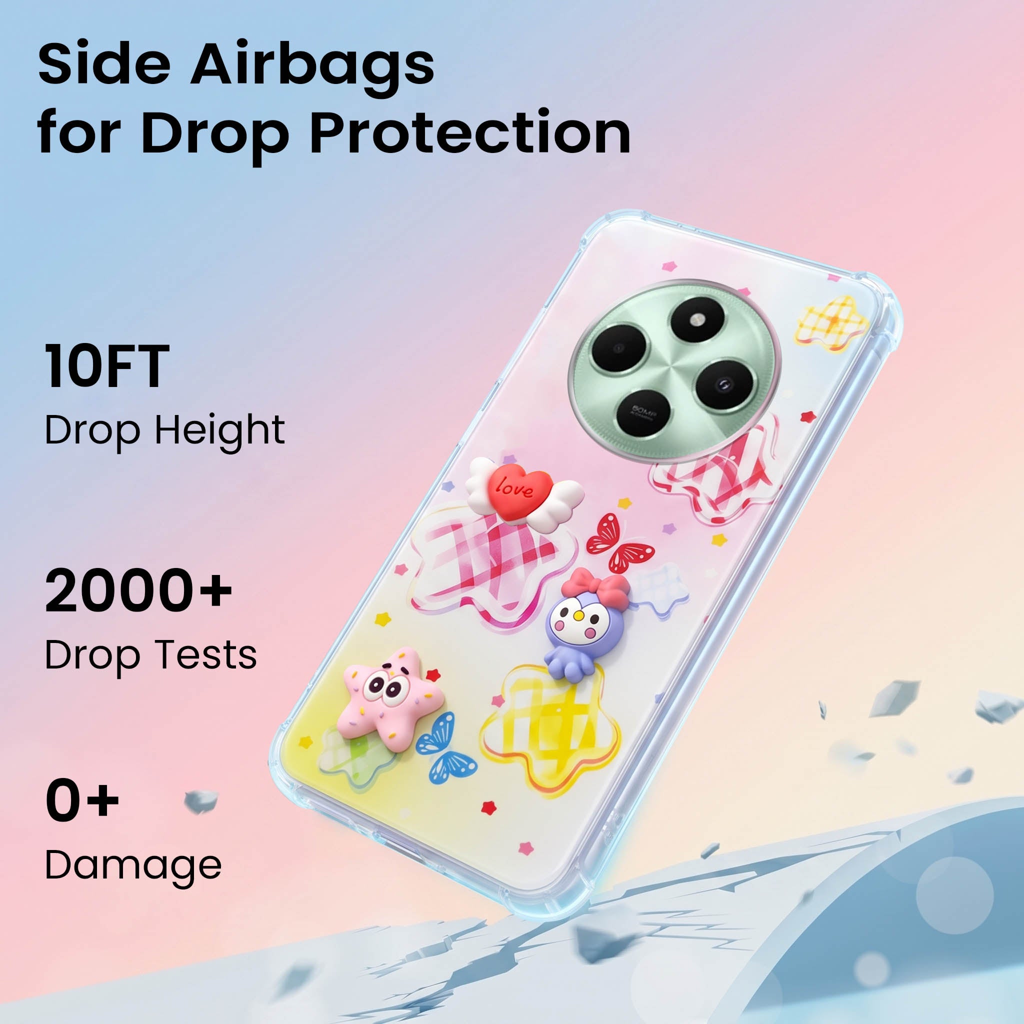For Poco C75 | Poco M7 Back Cover Case (3D Cute Cartoons | Hard Back Side Soft | Matte Premium Finish | HD Printing)