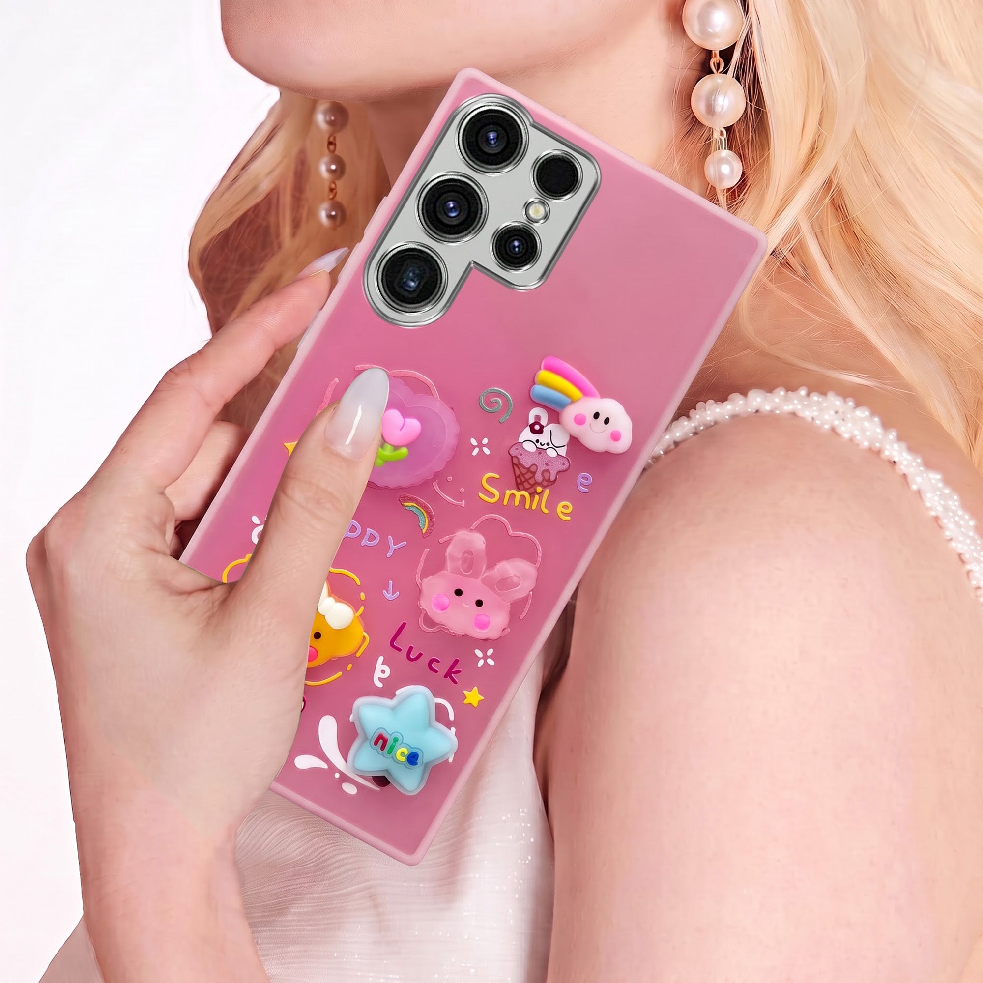 For Samsung Galaxy S23 Ultra Back Cover Case (3D Cute Cartoons | Hard Back Side Soft | Matte Premium Finish | HD Printing)