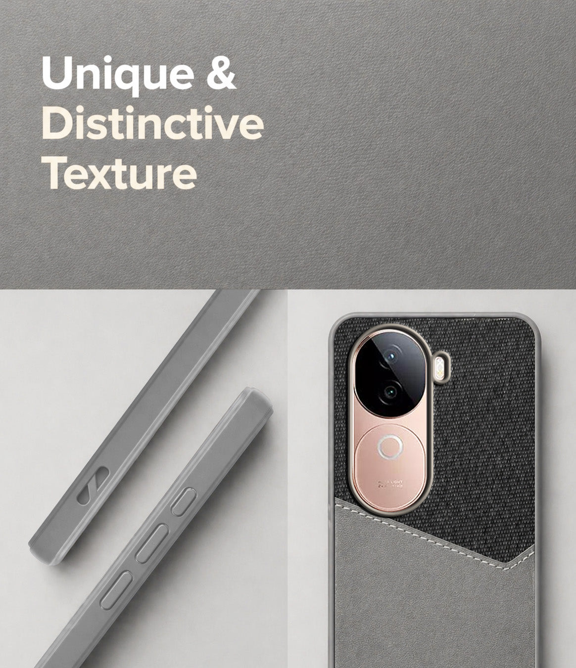 For Vivo V40e Back Cover Case (Dual PU Leather Stitch | Professional Minimalist | Soft and Flexible)