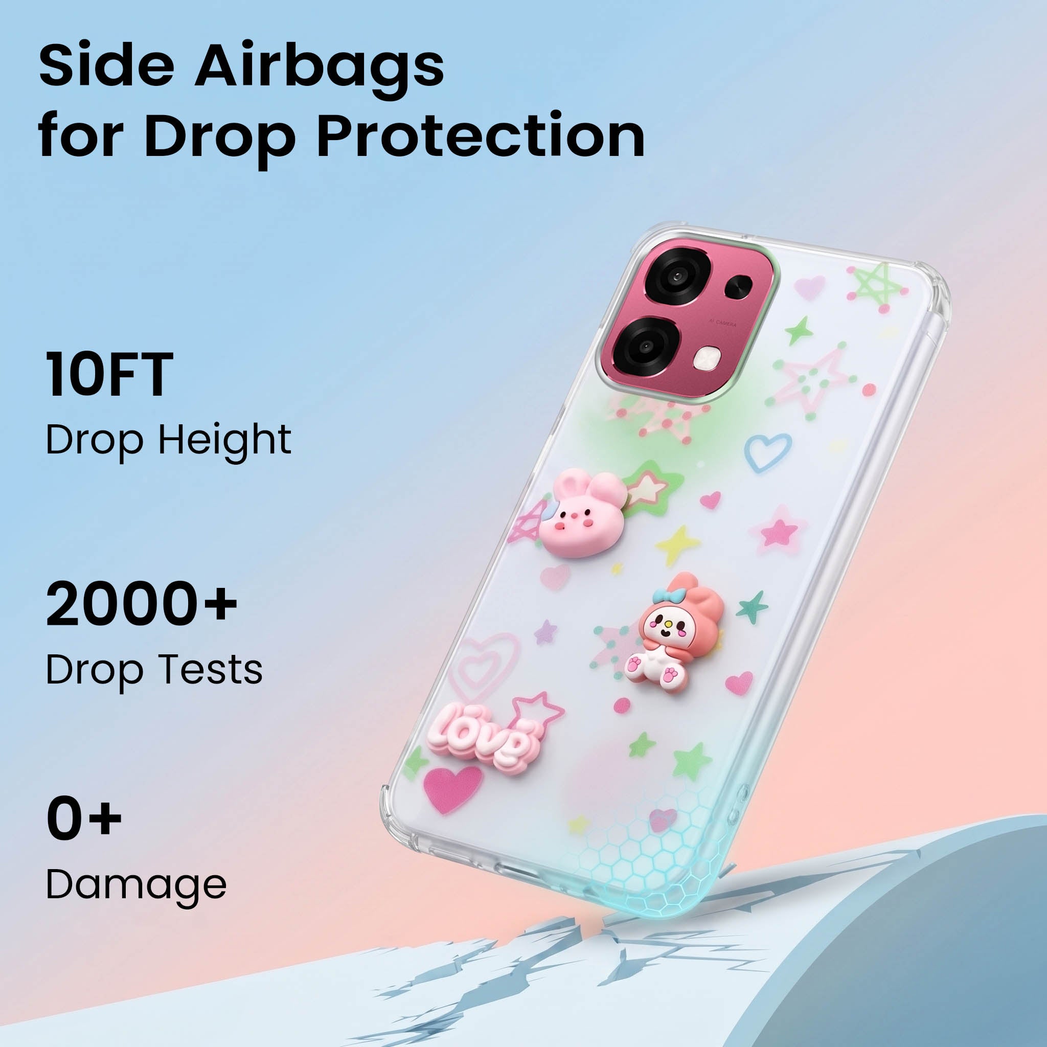 For Oppo F31 5G | Oppo F33 5G Back Cover Case (3D Cute Cartoons | Hard Back Side Soft | Matte Premium Finish | HD Printing)
