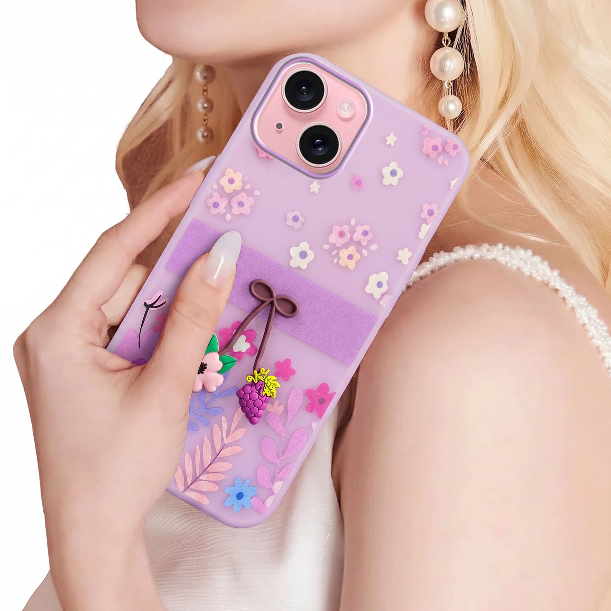 For Apple iPhone 15 Back Cover Case (3D Cute Cartoons | Hard Back Side Soft | Matte Premium Finish | HD Printing)