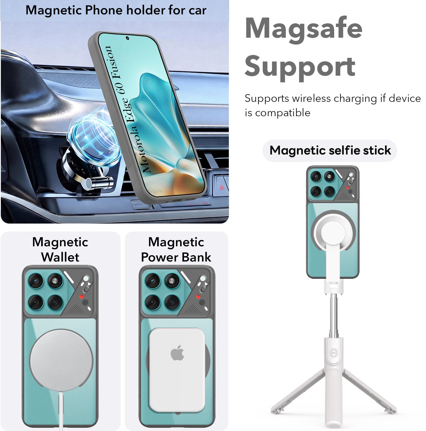 For Motorola Moto Edge 60 Fusion Back Cover Case Lifetime Anti-Yellow Clear (Camera Protection | Side Grip | Wireless MagSafe Compatible)