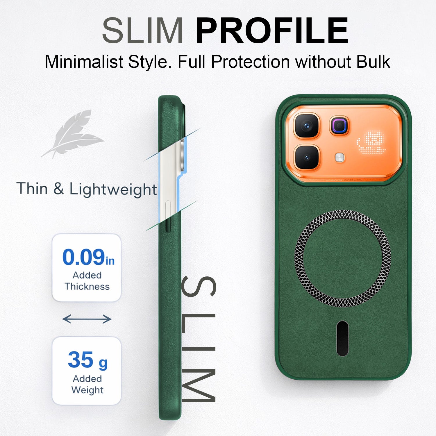 For Infinix Note 60 Pro 5G Back Cover Case Leather Finish (MagSafe Compatible Wireless Charging | Soft Touch | Camera Bump Protection)