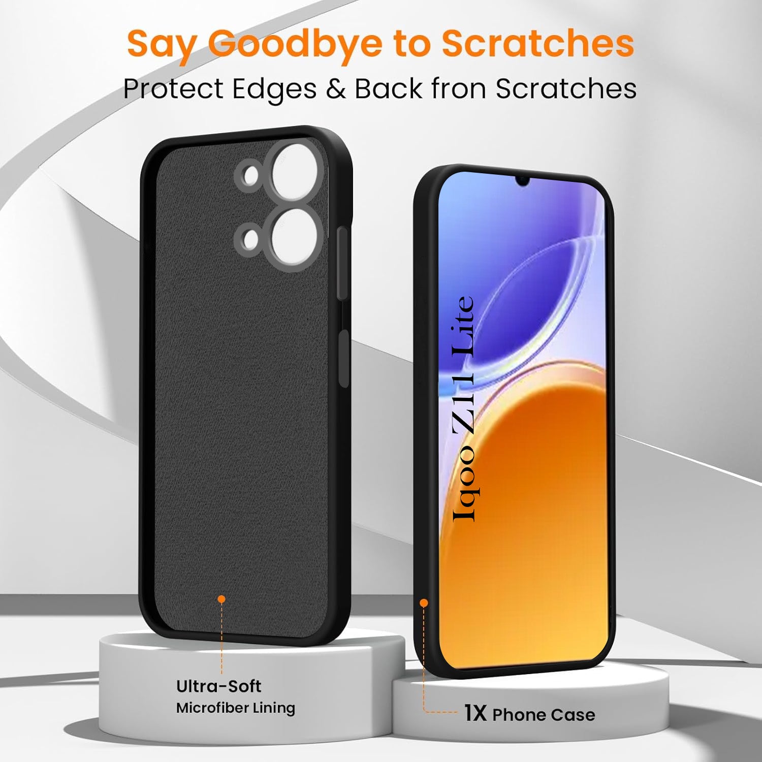 For Vivo iQOO Z11 Lite Back Cover Case Rubberised (Textured Grip Design| Micro-Fiber Cloth Inside | Slim and Light Weight | Soft Touch and Feel)