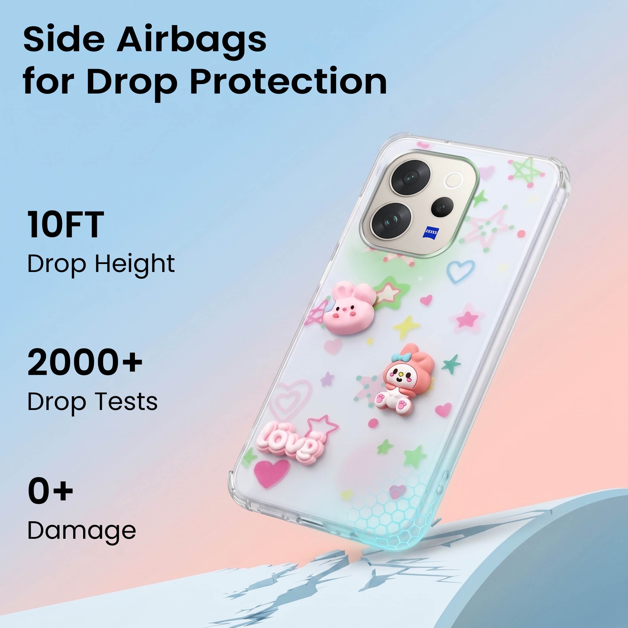 For Vivo V70 | Vivo V70 Elite 5G Back Cover Case (3D Cute Cartoons | Hard Back Side Soft | Matte Premium Finish | HD Printing)