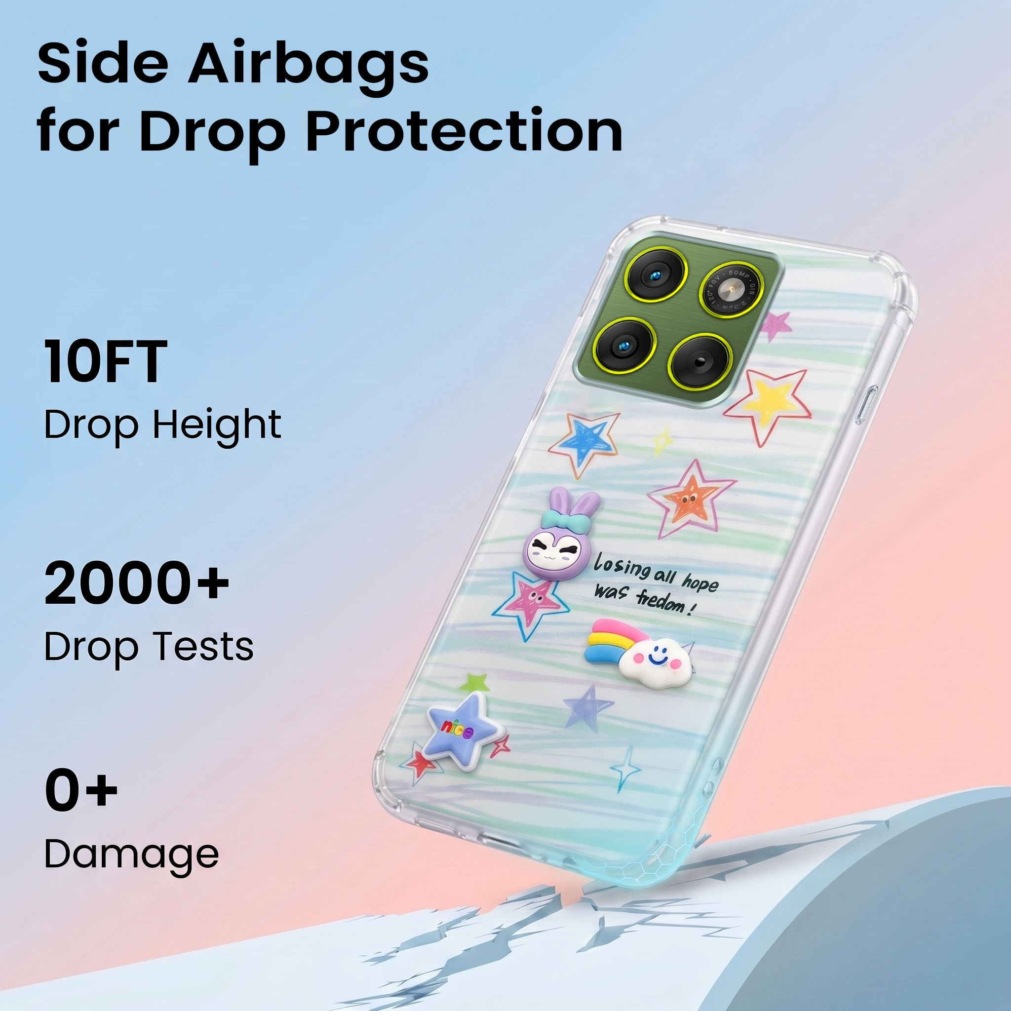 For Motorola Moto Edge 70 Back Cover Case (3D Cute Cartoons | Hard Back Side Soft | Matte Premium Finish | HD Printing)