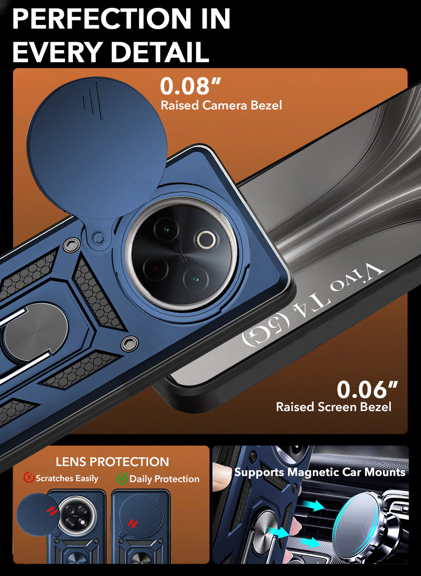 For Vivo T4 Back Cover Case (Hybrid Dual Armor Polycarbonate)