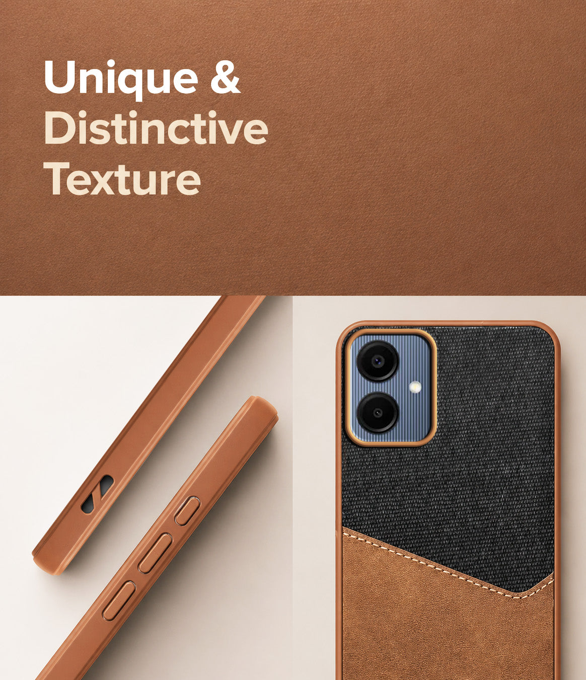 For Samsung Galaxy A06 Back Cover Case (Dual PU Leather Stitch | Professional Minimalist | Soft and Flexible)