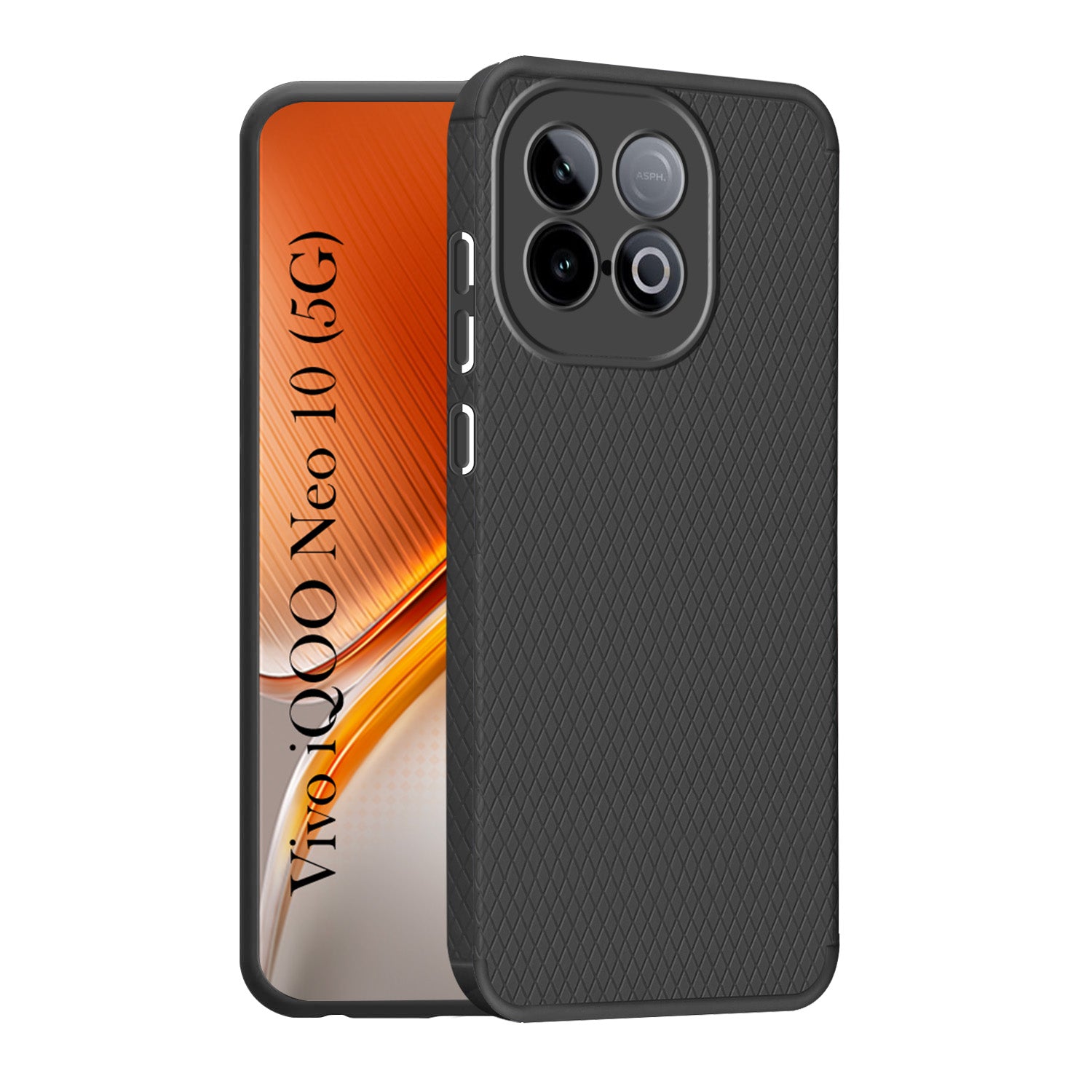 For Vivo iQOO Neo 10 Liquid Silicone Back Cover Case (Camera Protection | Side Grip Texture | Soft and Flexible)
