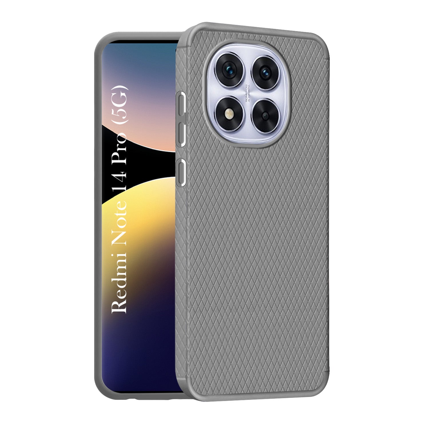 For Redmi Note 14 Pro Back Cover Case (Liquid Silicone | Side Grip | Camera Protection)