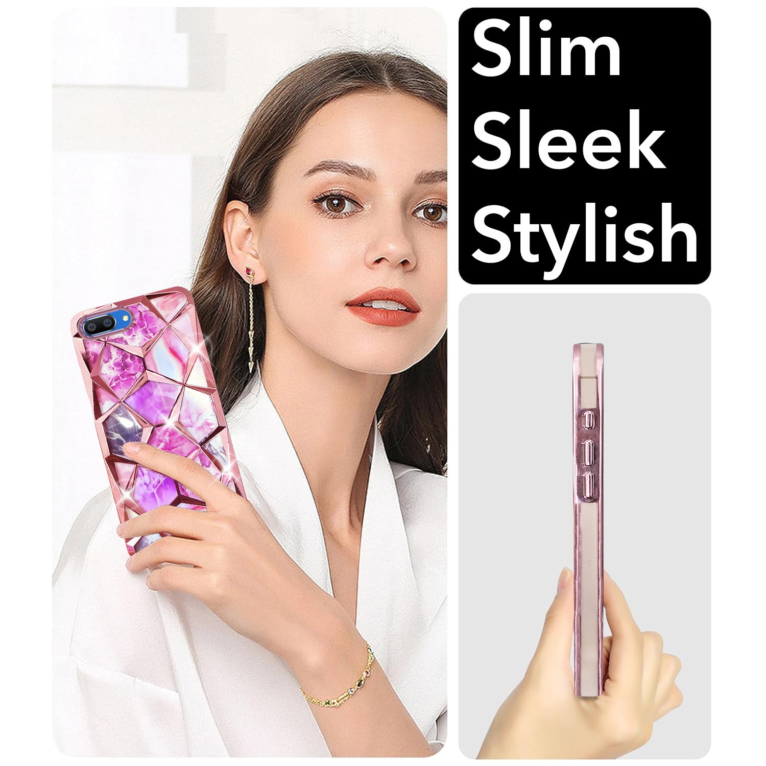 For Realme C1 Back Cover Case (Dual Design Glitter Sparkle and Detachable Diamond Print Case | Soft and Flexible)
