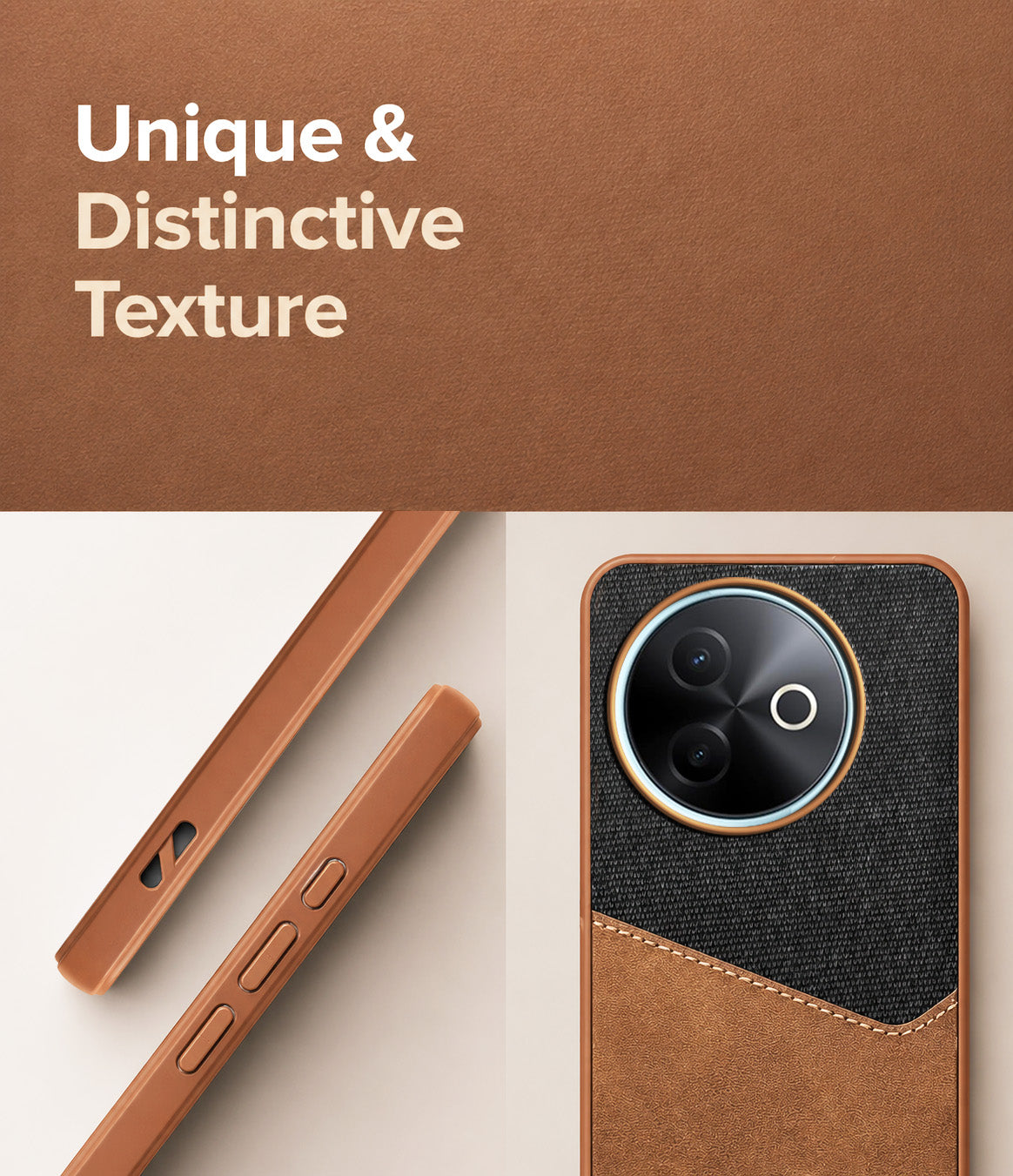 For Vivo Y39 Back Cover Case (Dual PU Leather Stitch | Professional Minimalist | Soft and Flexible)