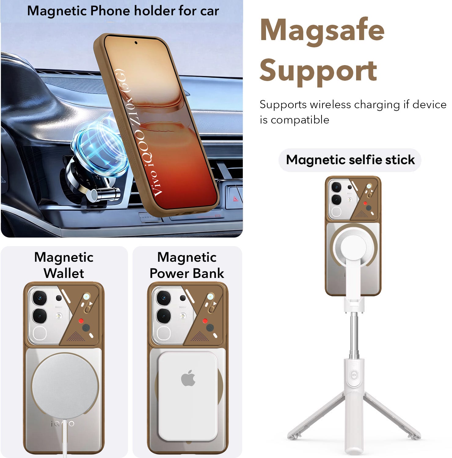 For Vivo iQOO Z10x Back Cover Case Lifetime Anti-Yellow Clear (Camera Protection | Side Grip | Wireless MagSafe Compatible)