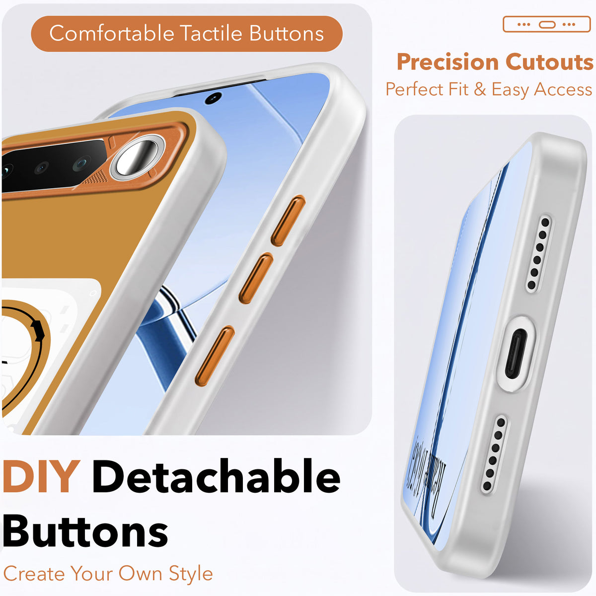 For Realme 16 Metallic Back Cover Case (Metallic Camera Protection & Buttons | Translucent Milky Shade | Hard Polycarbonate)
