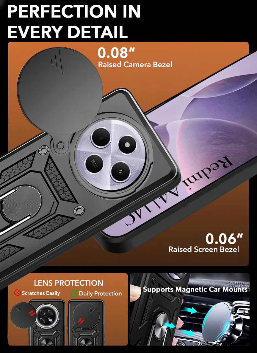 For Redmi A4 5G | Xiaomi Redmi 14C Back Cover Case (Hybrid Dual Armor Polycarbonate)