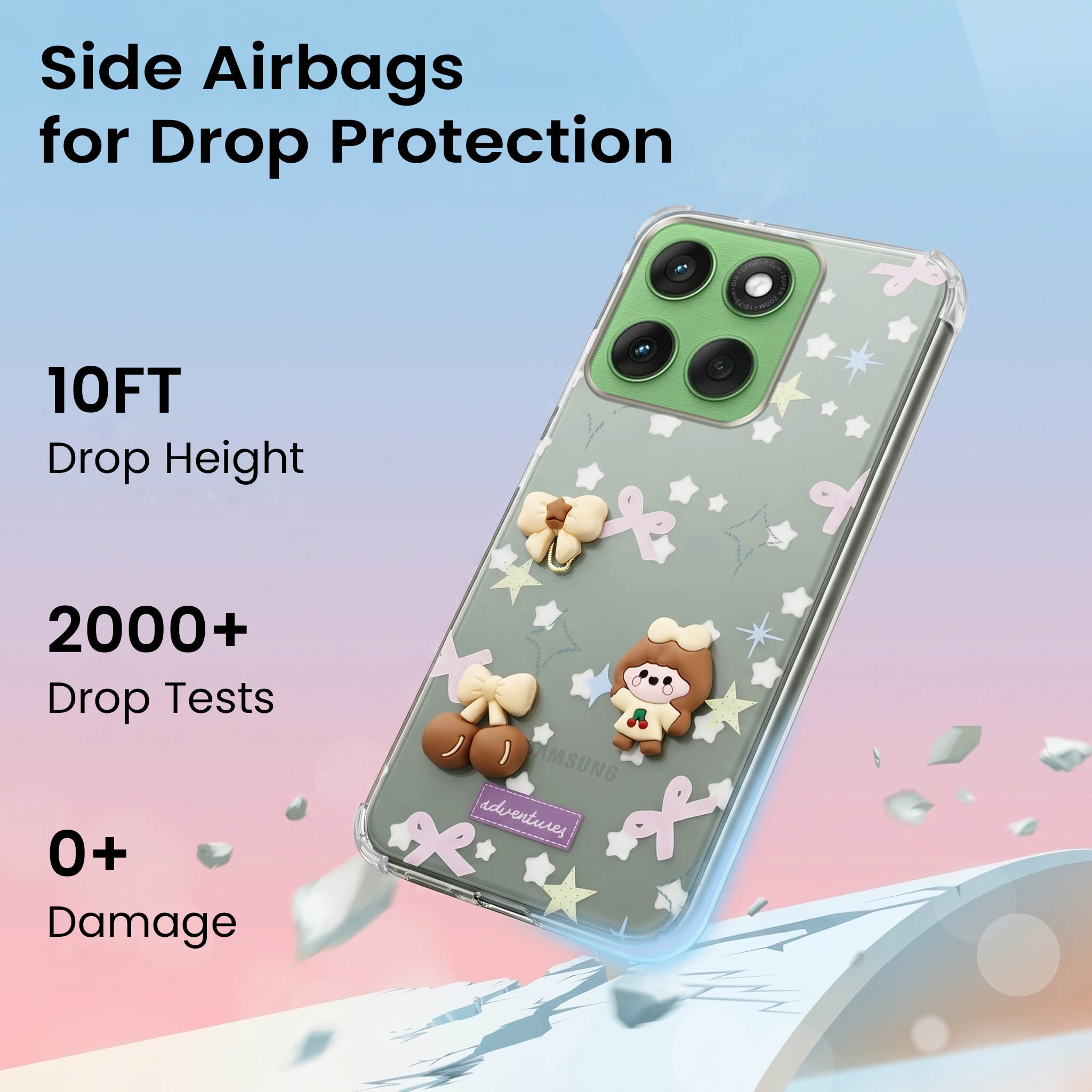 For Motorola Moto Edge 60 Back Cover Case (3D Cute Cartoons | Hard Back Side Soft | Matte Premium Finish | HD Printing)