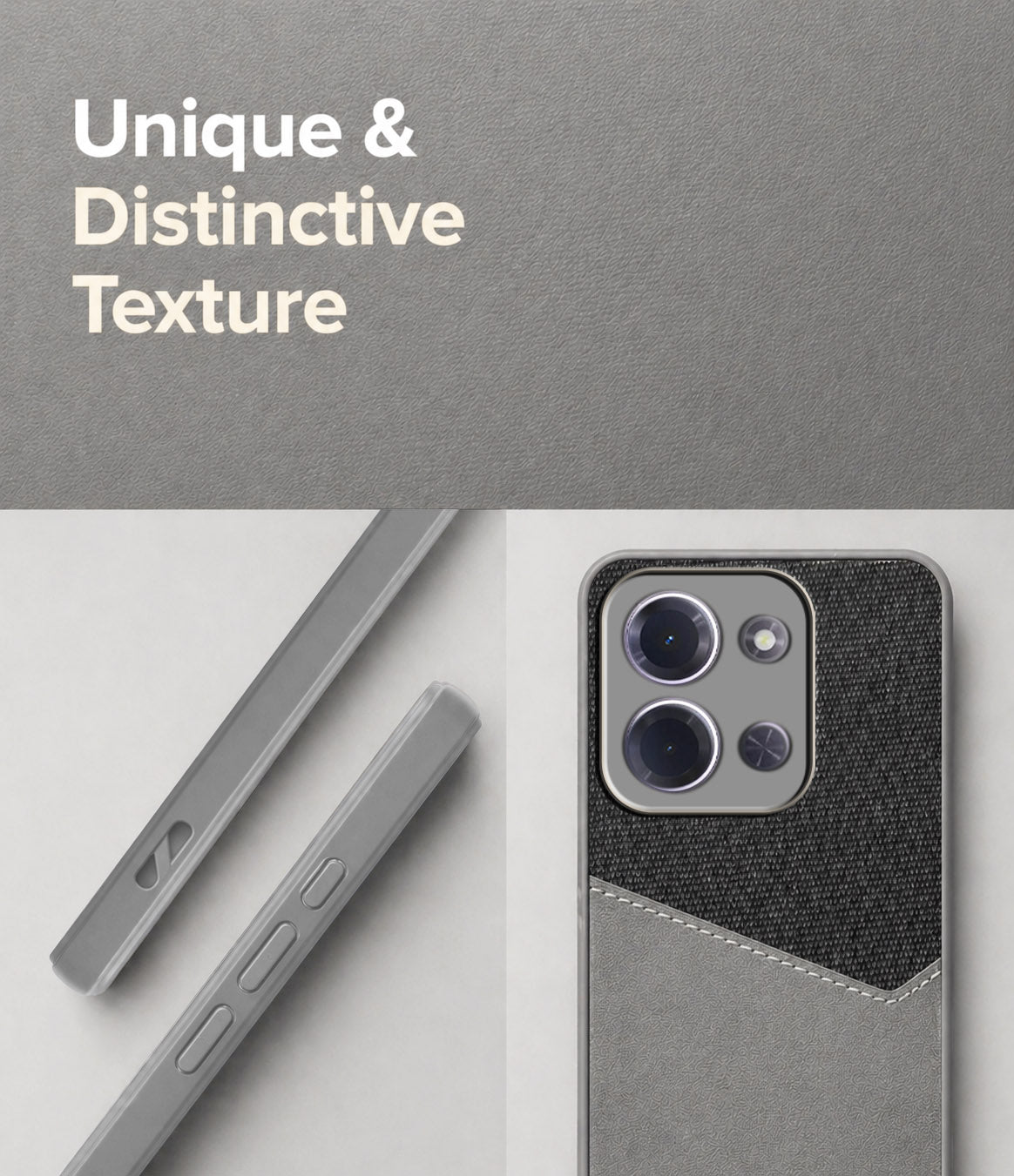 For Poco C85 5G Back Cover Case (Dual PU Leather Stitch | Professional Minimalist | Soft and Flexible)