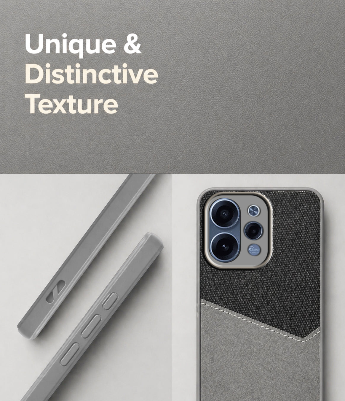 For Oppo Reno 15c Back Cover Case (Dual PU Leather Stitch | Professional Minimalist | Soft and Flexible)
