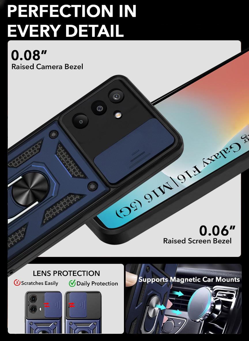 For Samsung Galaxy M16 5G | Samsung Galaxy F16 5G Back Cover Case (Hybrid Dual Armor Polycarbonate)