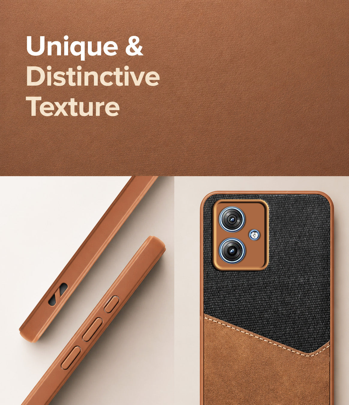 For Motorola Moto G64 5G Back Cover Case  (Dual PU Leather Stitch | Professional Minimalist | Soft and Flexible)