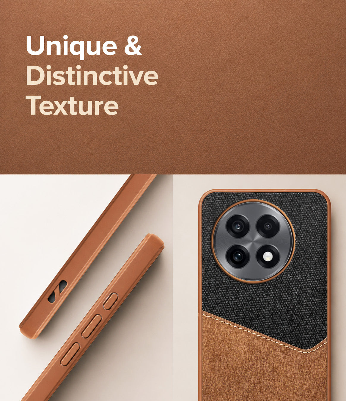 For OnePlus 13R Back Cover Case (Dual PU Leather Stitch | Professional Minimalist | Soft and Flexible)