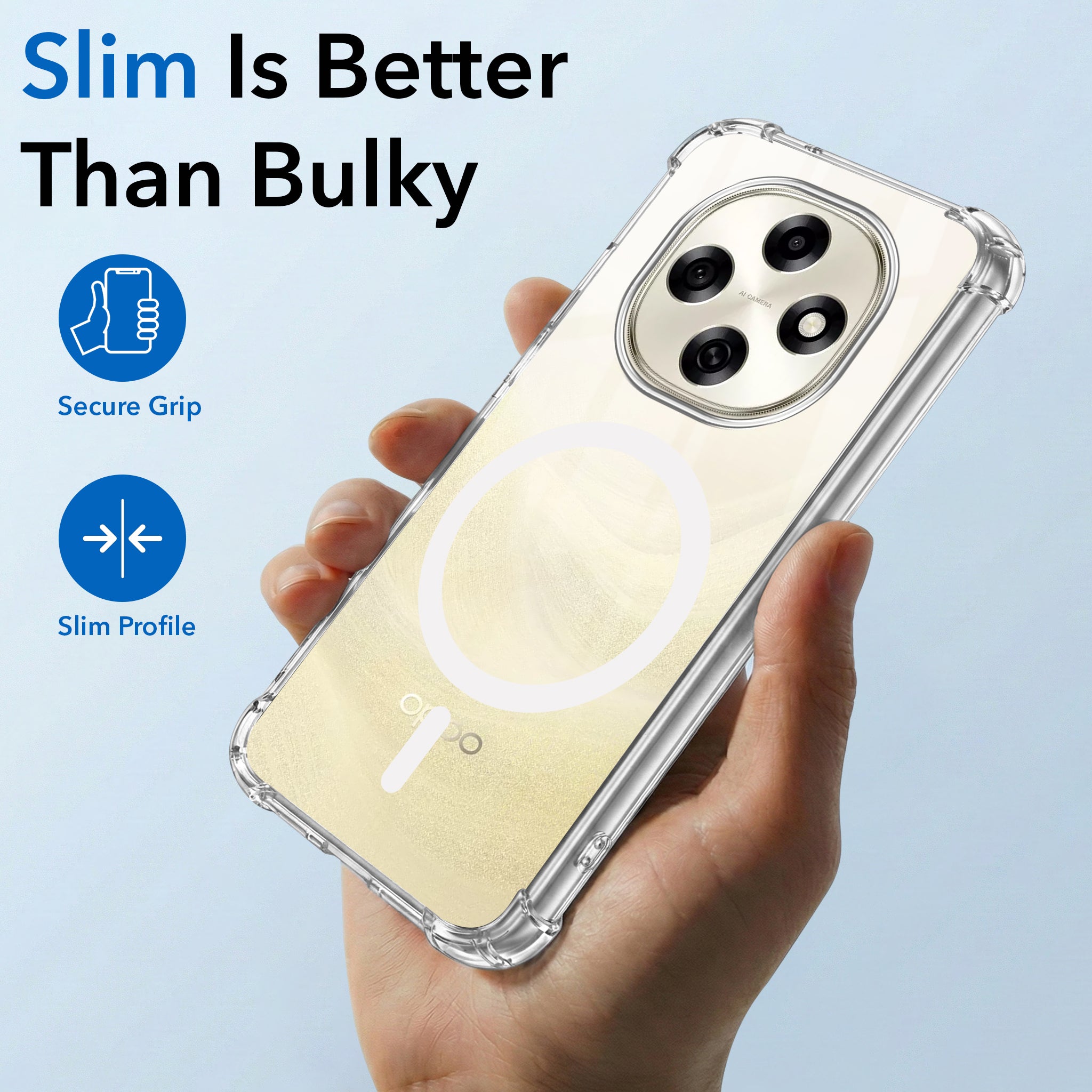For Oppo F31 Pro Back Cover Shockproof Crystal-Clear (Magsafe Wireless Support | Drop & Camera Protection | Hard Polycarbonate)