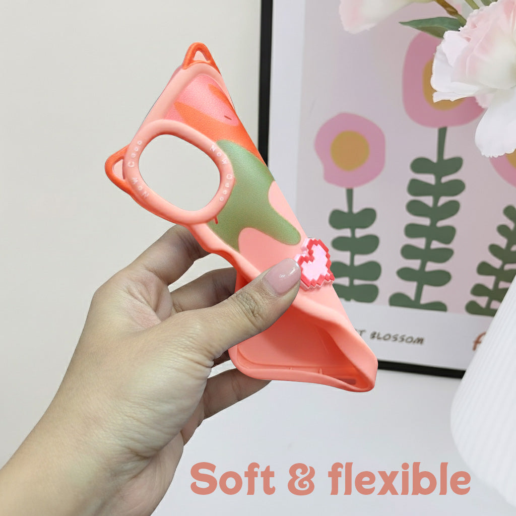 For Apple iPhone 18 Pro Back Case Cover Strap (3D Embossed Figures | Strap Holder | 360* Soft Cushion with Camera Bump)