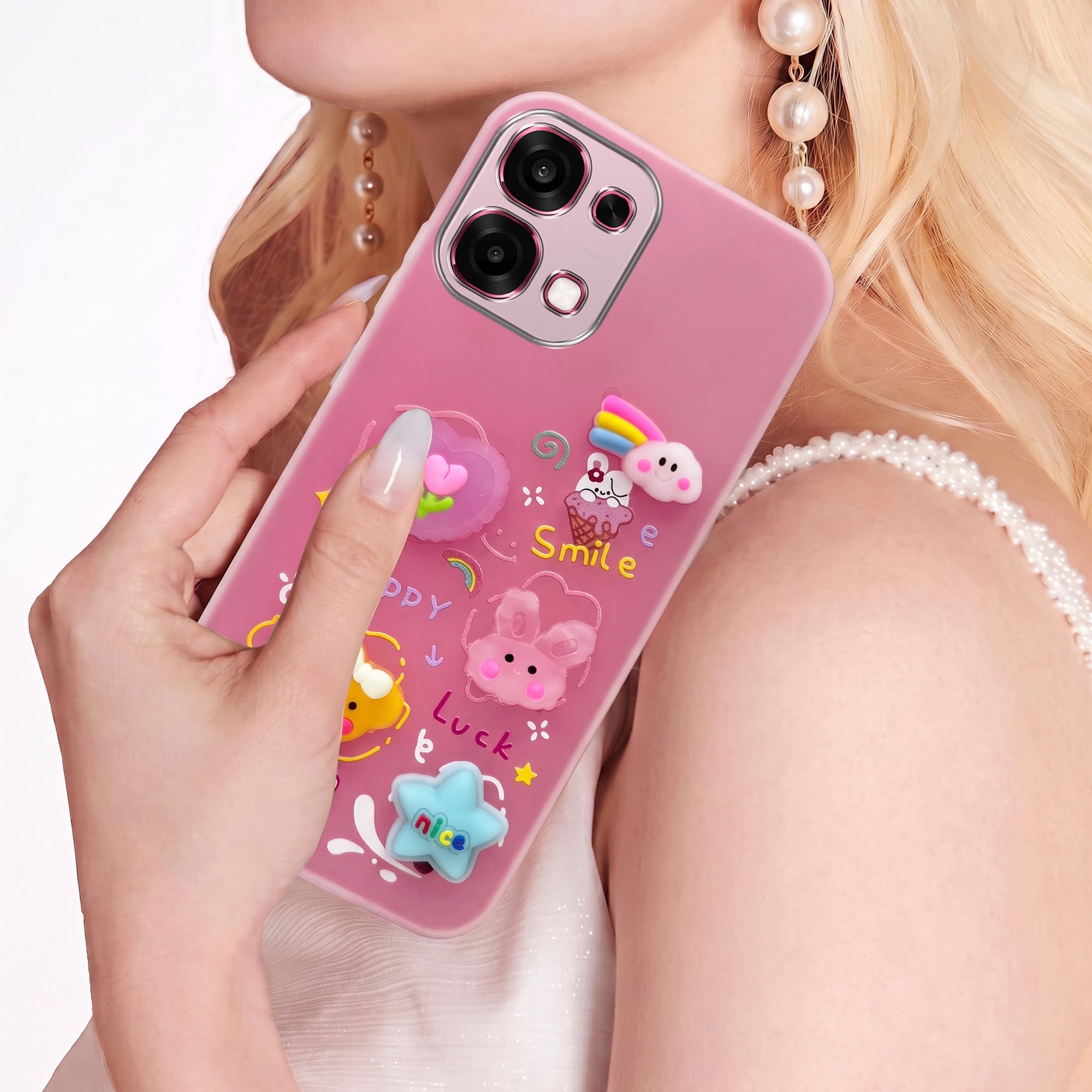 For Oppo F31 5G | Oppo F33 5G Back Cover Case (3D Cute Cartoons | Hard Back Side Soft | Matte Premium Finish | HD Printing)