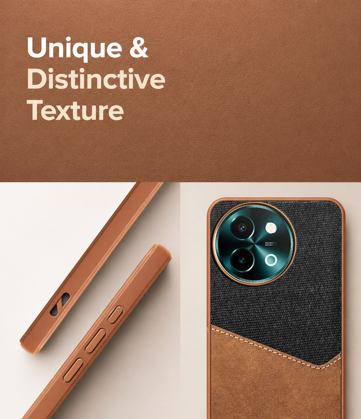 For Vivo Y58 5G Back Cover Case (Dual PU Leather Stitch | Professional Minimalist | Soft and Flexible)