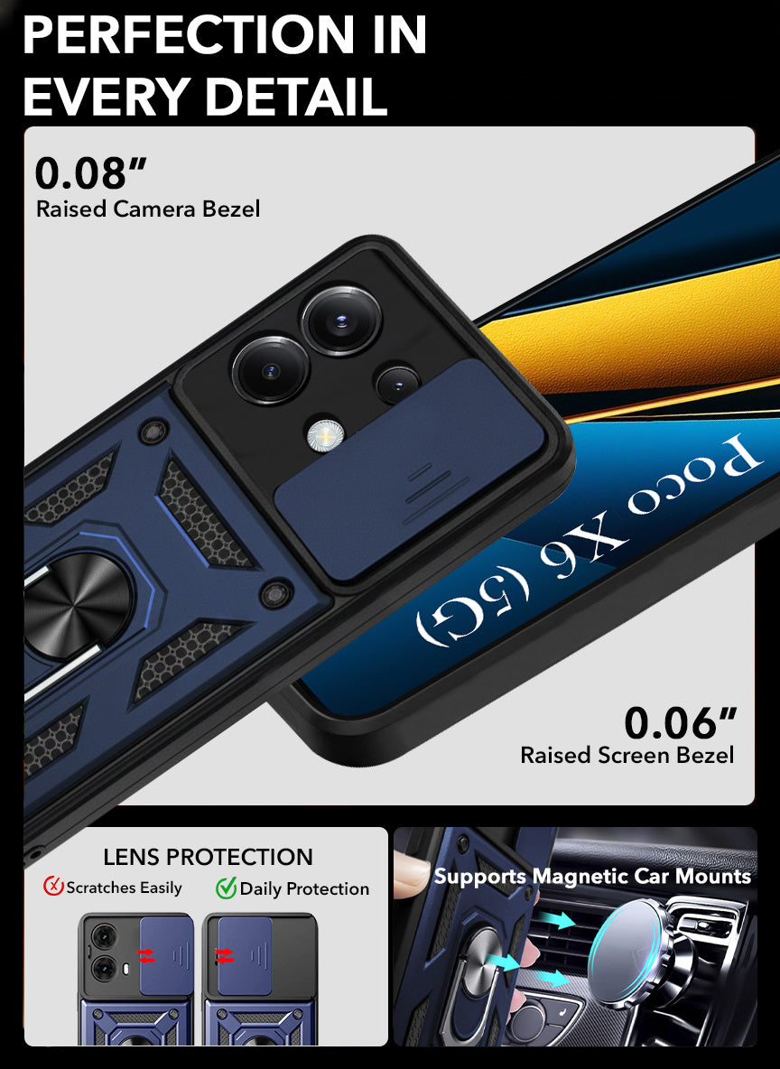 For Poco X6 5G  Back Cover Case (Hybrid Dual Armor Polycarbonate)