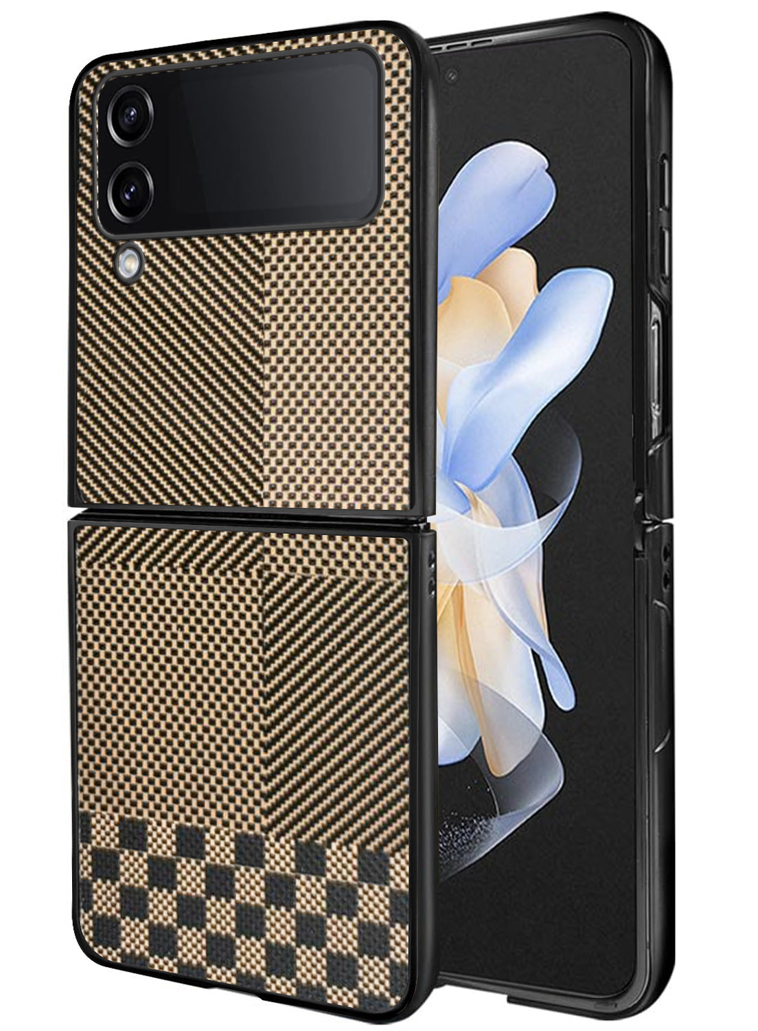 For Samsung Galaxy Z Flip 4 5G Back Flip Case Cover (Craft Printed Design | Hybrid Texture | Inside Microfiber Cloth)