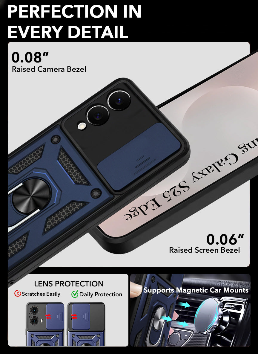 For Samsung Galaxy S25 Edge Back Cover Case (Hybrid Dual Armor Polycarbonate)